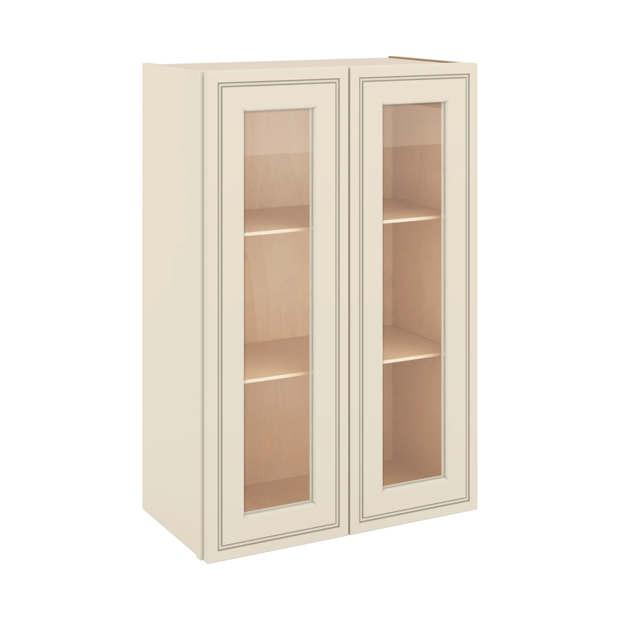 J&K Pearl Glazed H9 Wall Glass Cabinet - 24" W x 36" H (No Glass Insert)