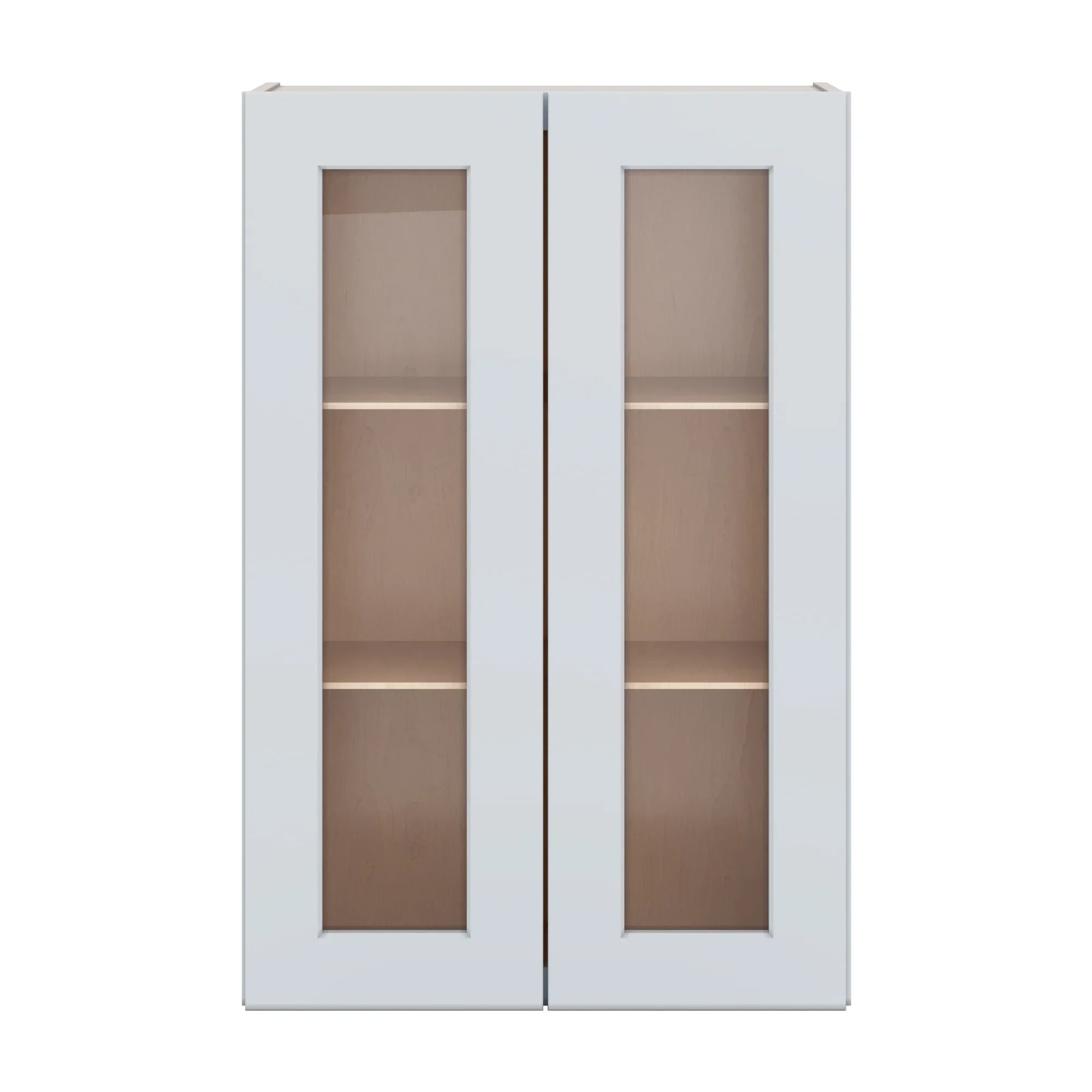 J&K White Shaker S8 Wall Glass Cabinet   24" W x 36" H (No Glass Insert)