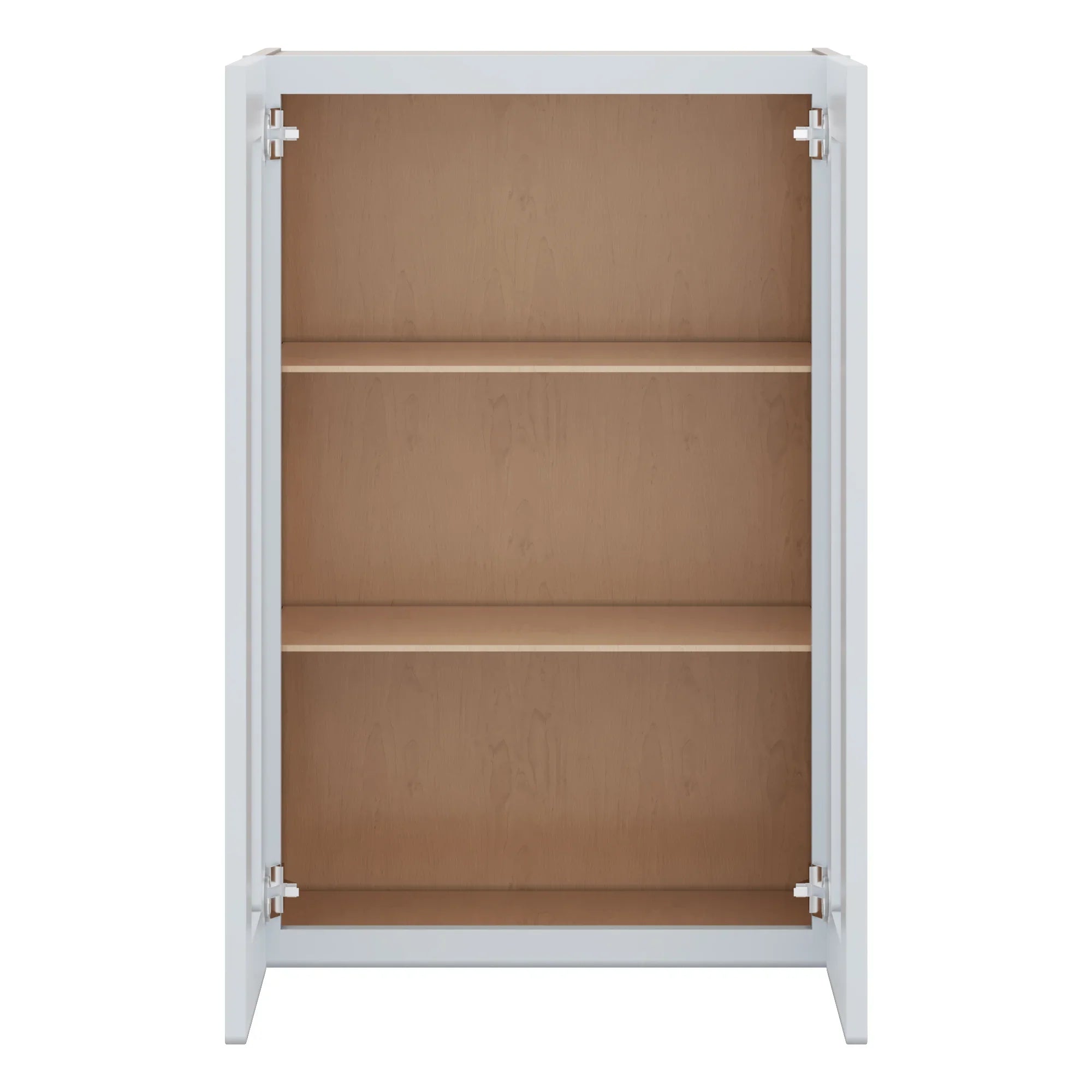 J&K White Shaker S8 Wall Glass Cabinet   24" W x 36" H (No Glass Insert)