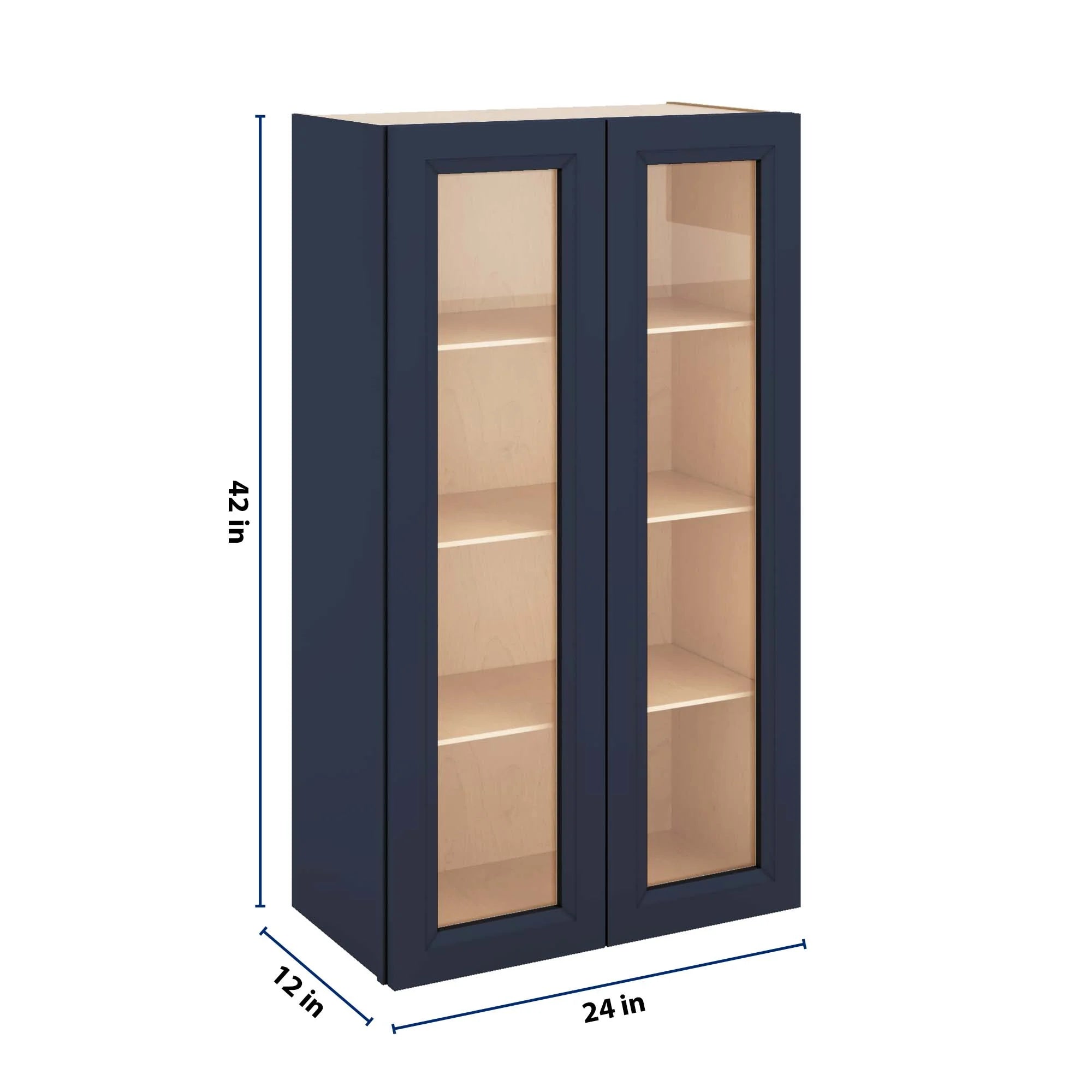 J&K Naval B7 Wall Glass Cabinet - 24" W x 42" H (No Glass Insert)