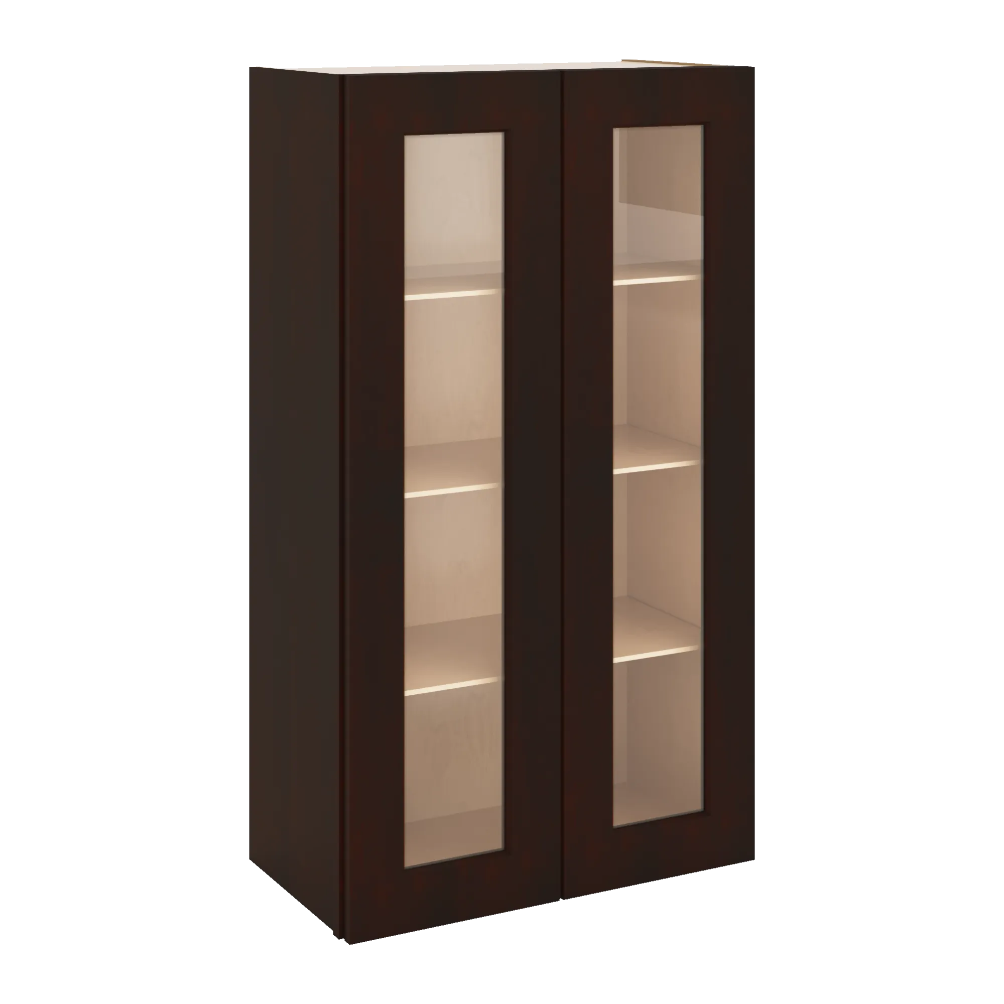 J&K Java Coffee S1 Wall Glass Cabinet - 24" W x 42" H (No Glass Insert)
