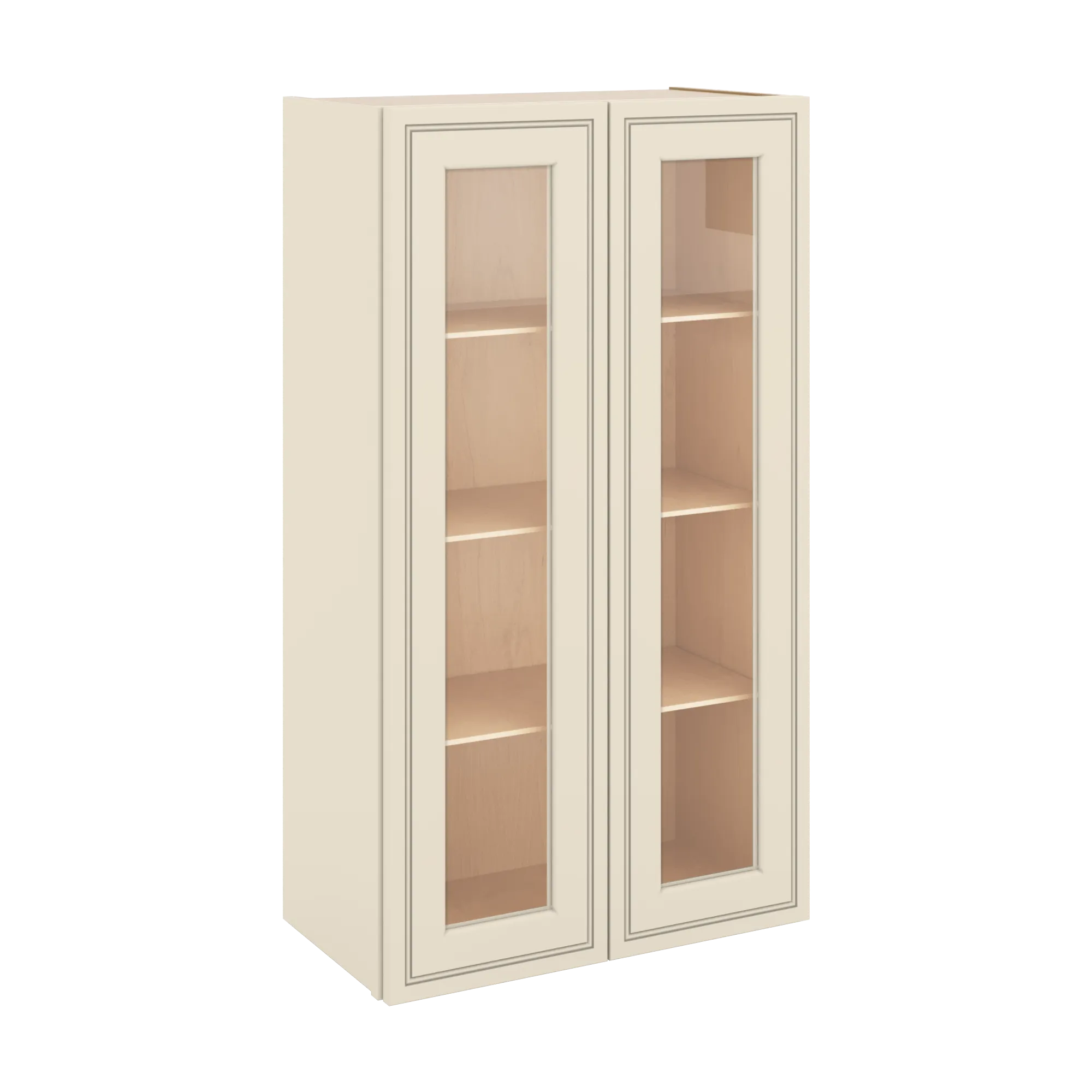 J&K Pearl Glazed H9 Wall Glass Cabinet - 24" W x 42" H (No Glass Insert)