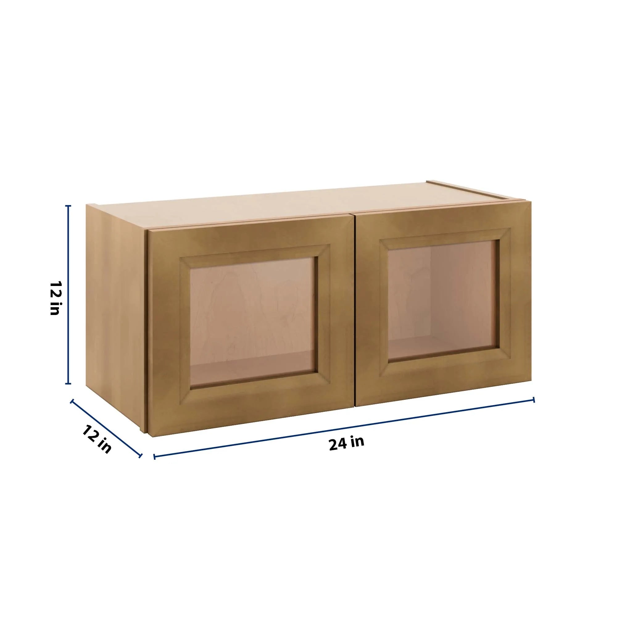 J&K Butterscotch B8 Wall Glass Cabinet - 27" W x 12" H (No Glass Insert)