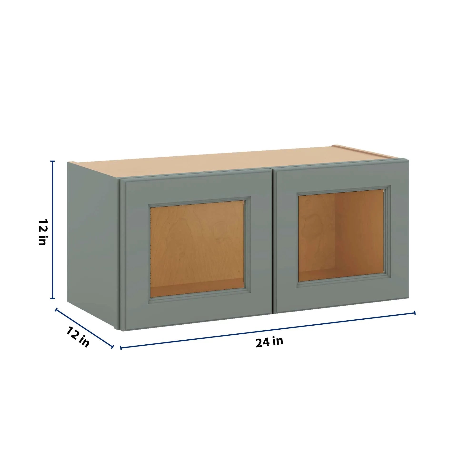 J&K Sage E3 Wall Glass Cabinet - 27" W x 12" H (No Glass Insert)
