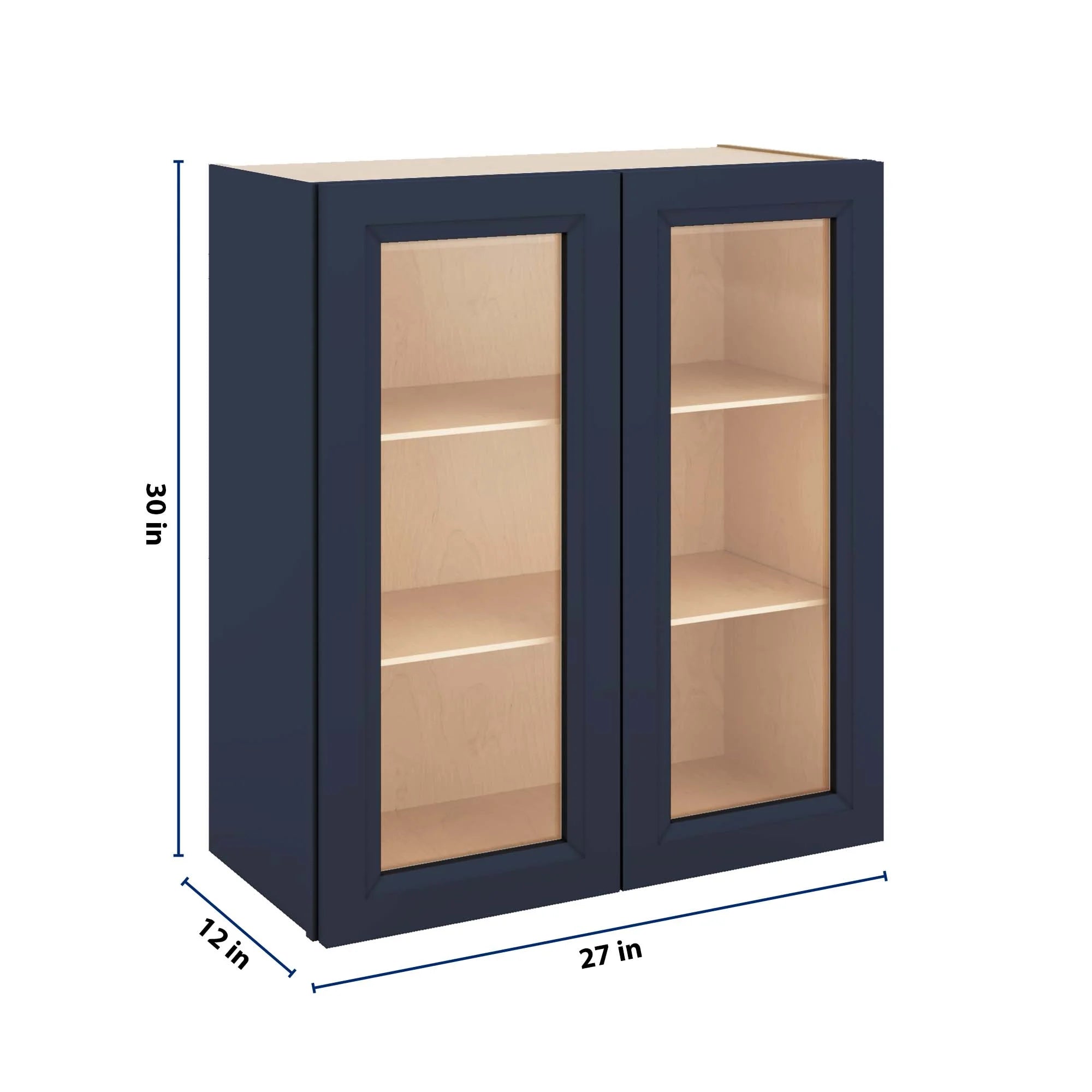 J&K Naval B7 Wall Glass Cabinet - 27" W x 30" H (No Glass Insert)