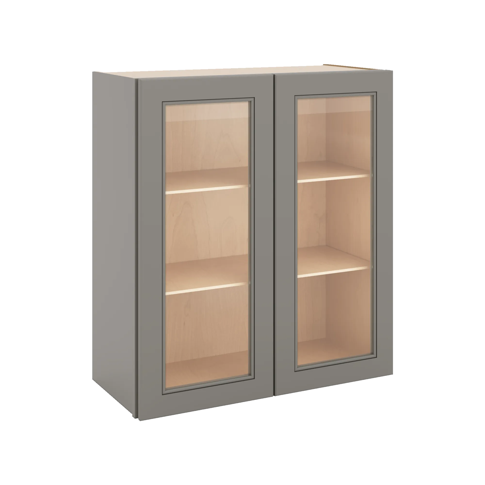 J&K Greige K3 Wall Glass Cabinet - 27" W x 30" H (No Glass Insert)