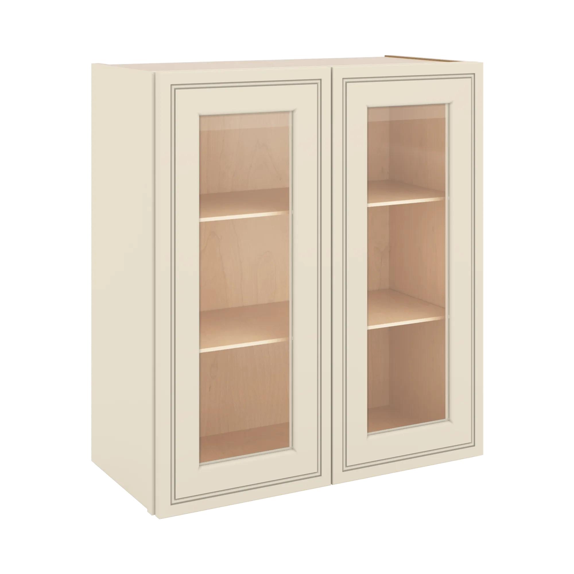 J&K Pearl Glazed H9 Wall Glass Cabinet - 27" W x 30" H (No Glass Insert)