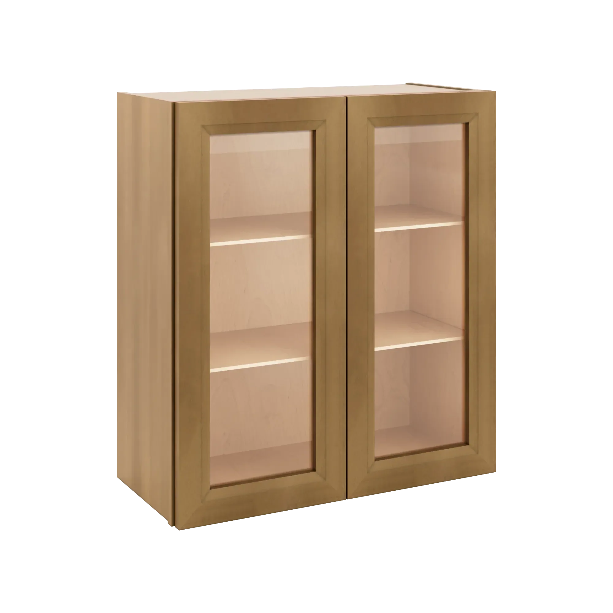 J&K Butterscotch B8 Wall Glass Cabinet - 27" W x 30" H (No Glass Insert)