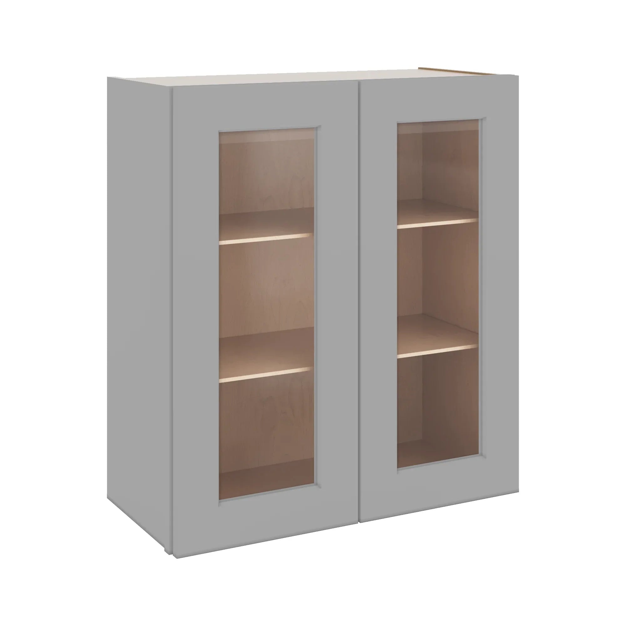 J&K Castle Grey S5 Wall Glass Cabinet - 27" W x 30" H (No Glass Insert)