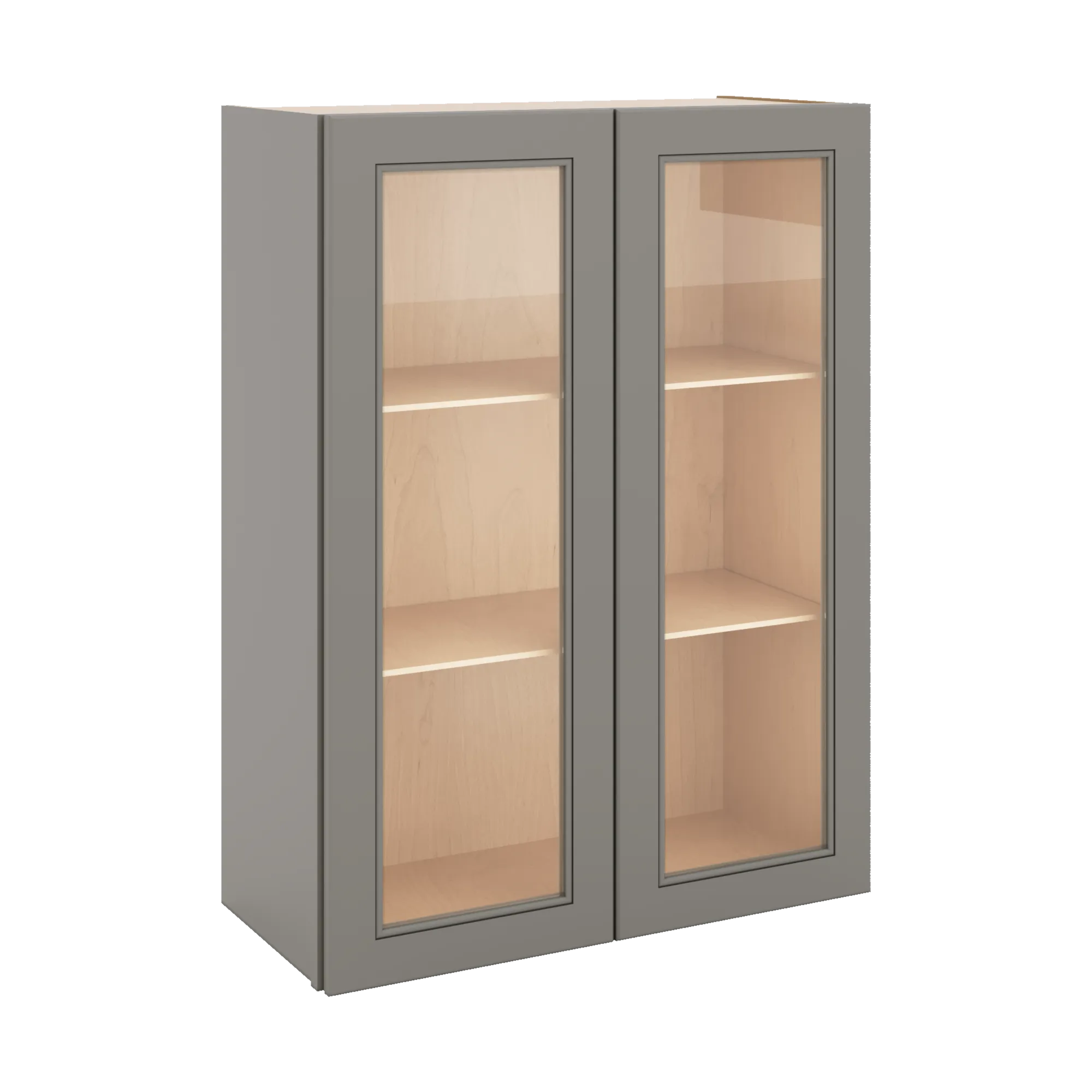 J&K Greige K3 Wall Glass Cabinet - 27" W x 36" H (No Glass Insert)
