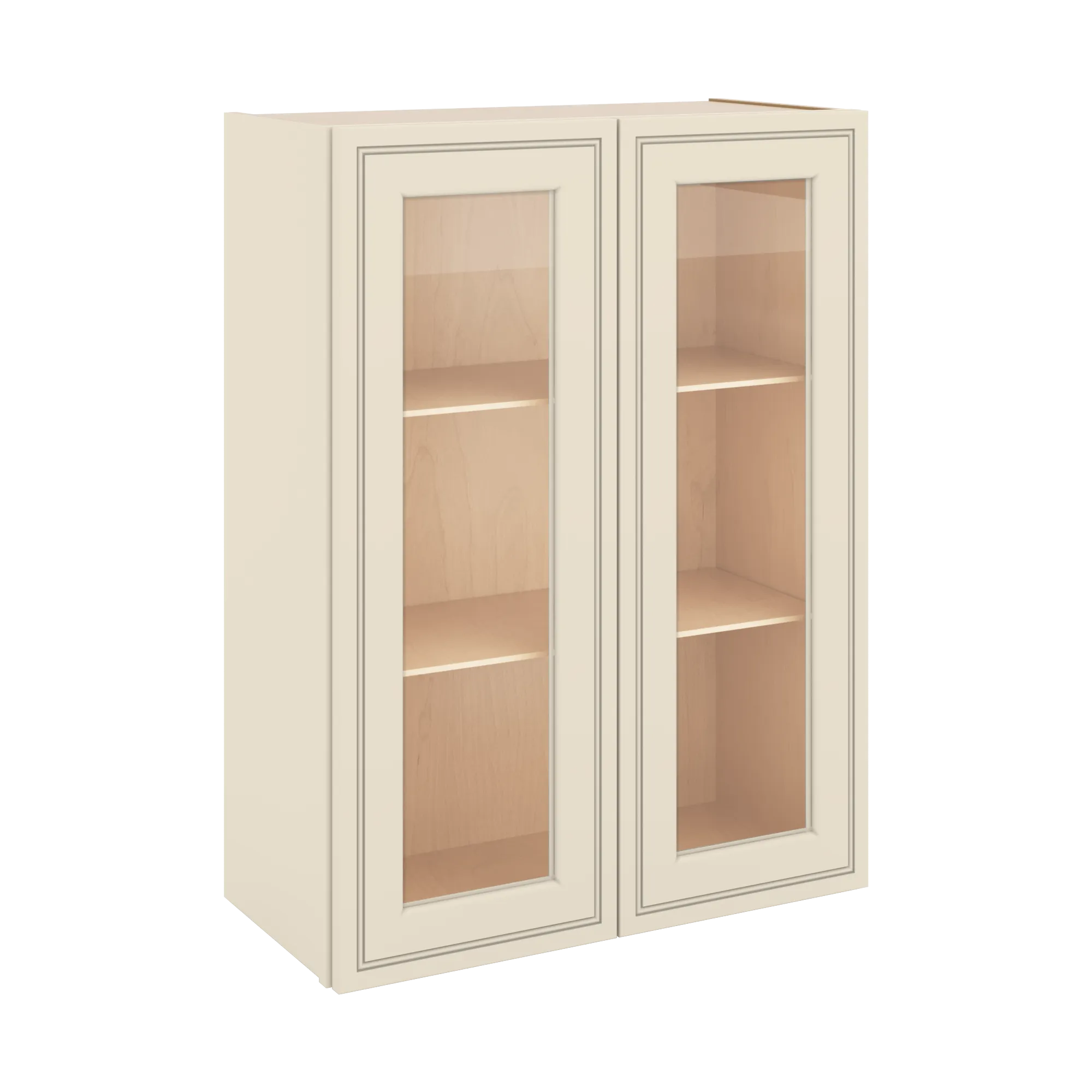 J&K Pearl Glazed H9 Wall Glass Cabinet - 27" W x 36" H (No Glass Insert)