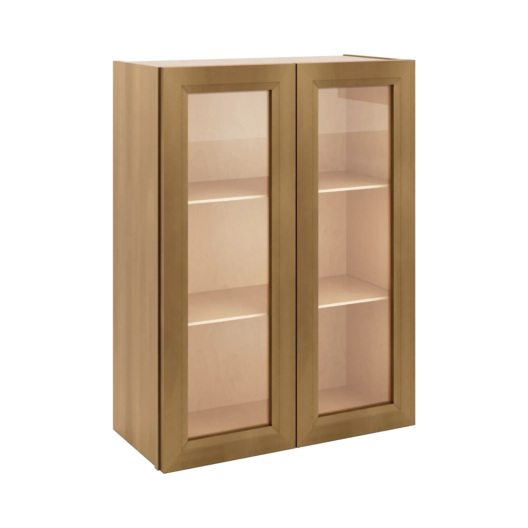 J&K Butterscotch B8 Wall Glass Cabinet - 27" W x 36" H (No Glass Insert)