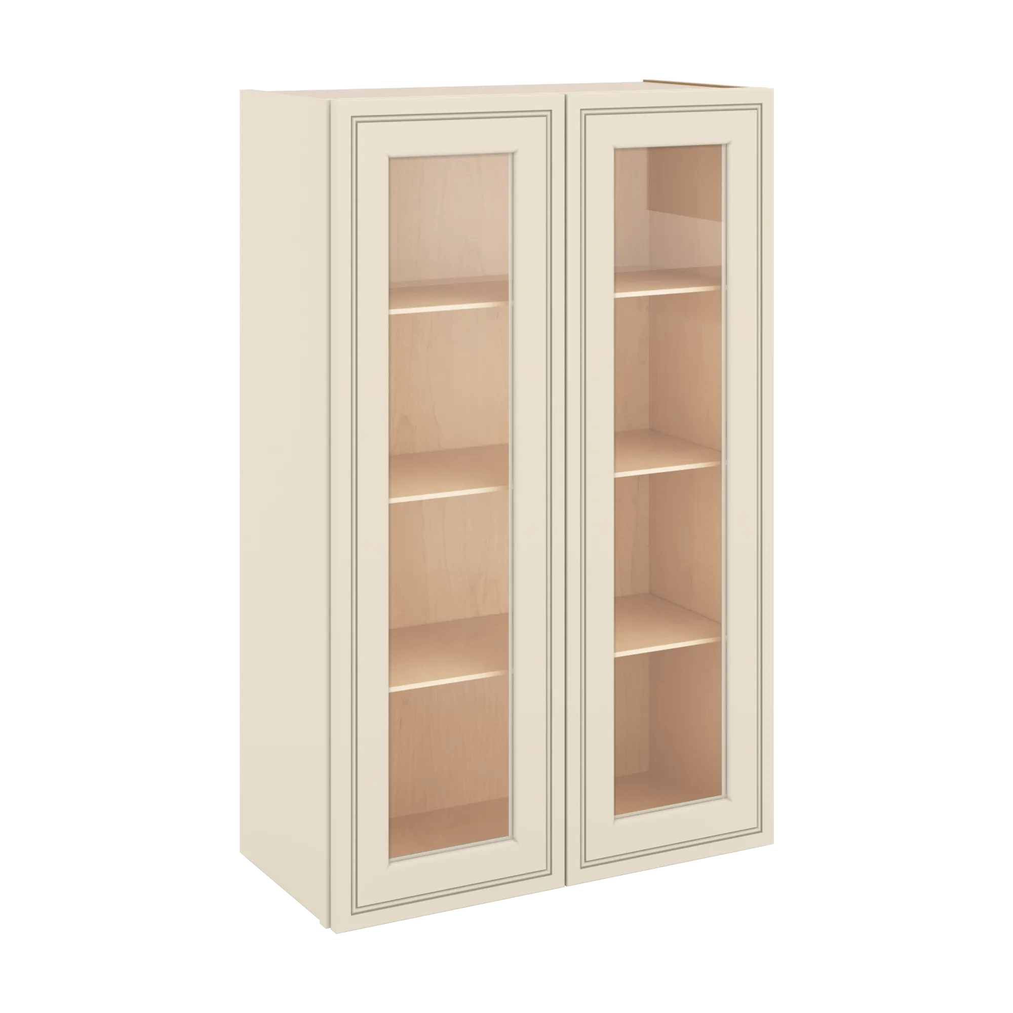J&K Pearl Glazed H9 Wall Glass Cabinet - 27" W x 42" H (No Glass Insert)