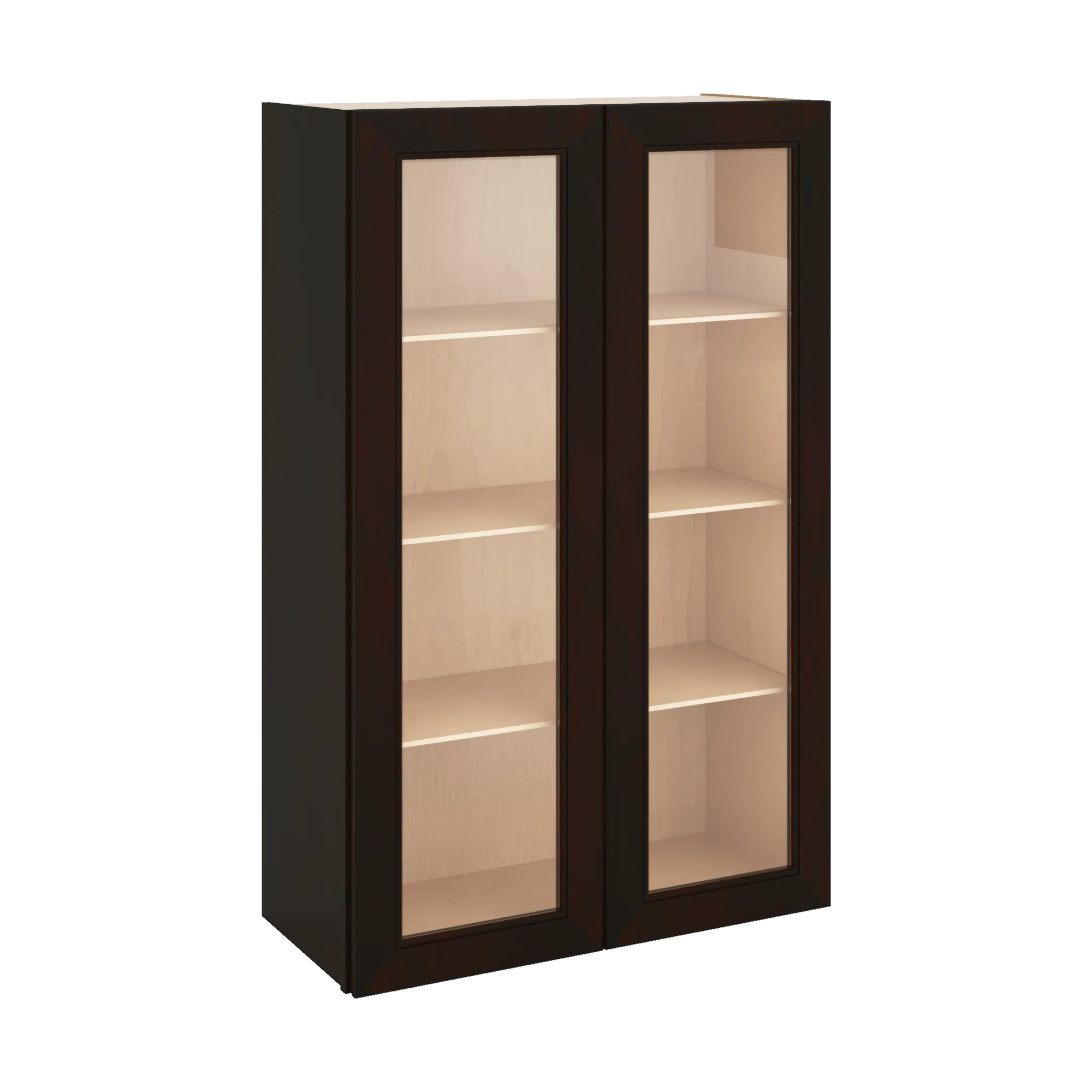 J&K Espresso K8 Wall Glass Cabinet - 27" W x 42" H (No Glass Insert)