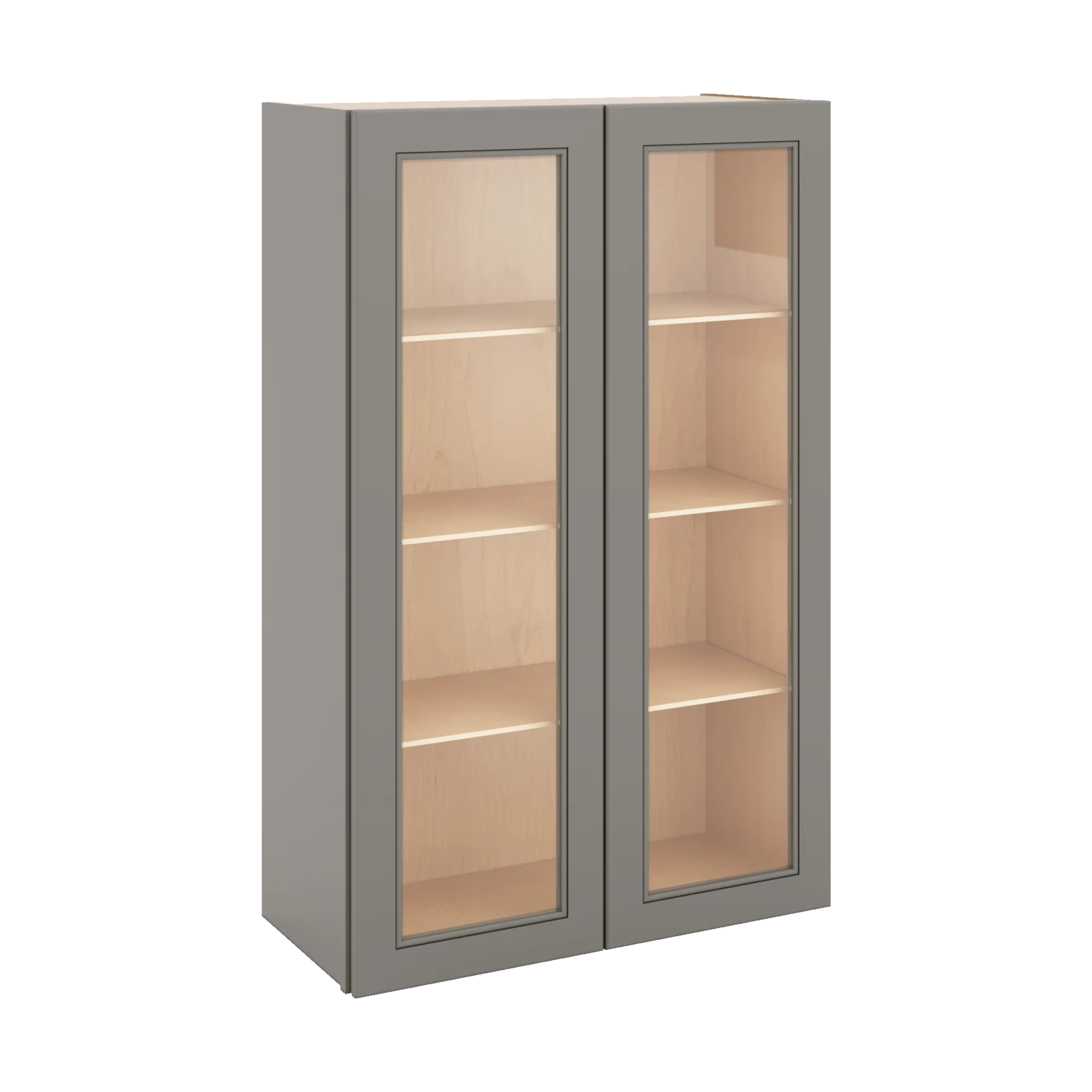 J&K Greige K3 Wall Glass Cabinet - 27" W x 42" H (No Glass Insert)