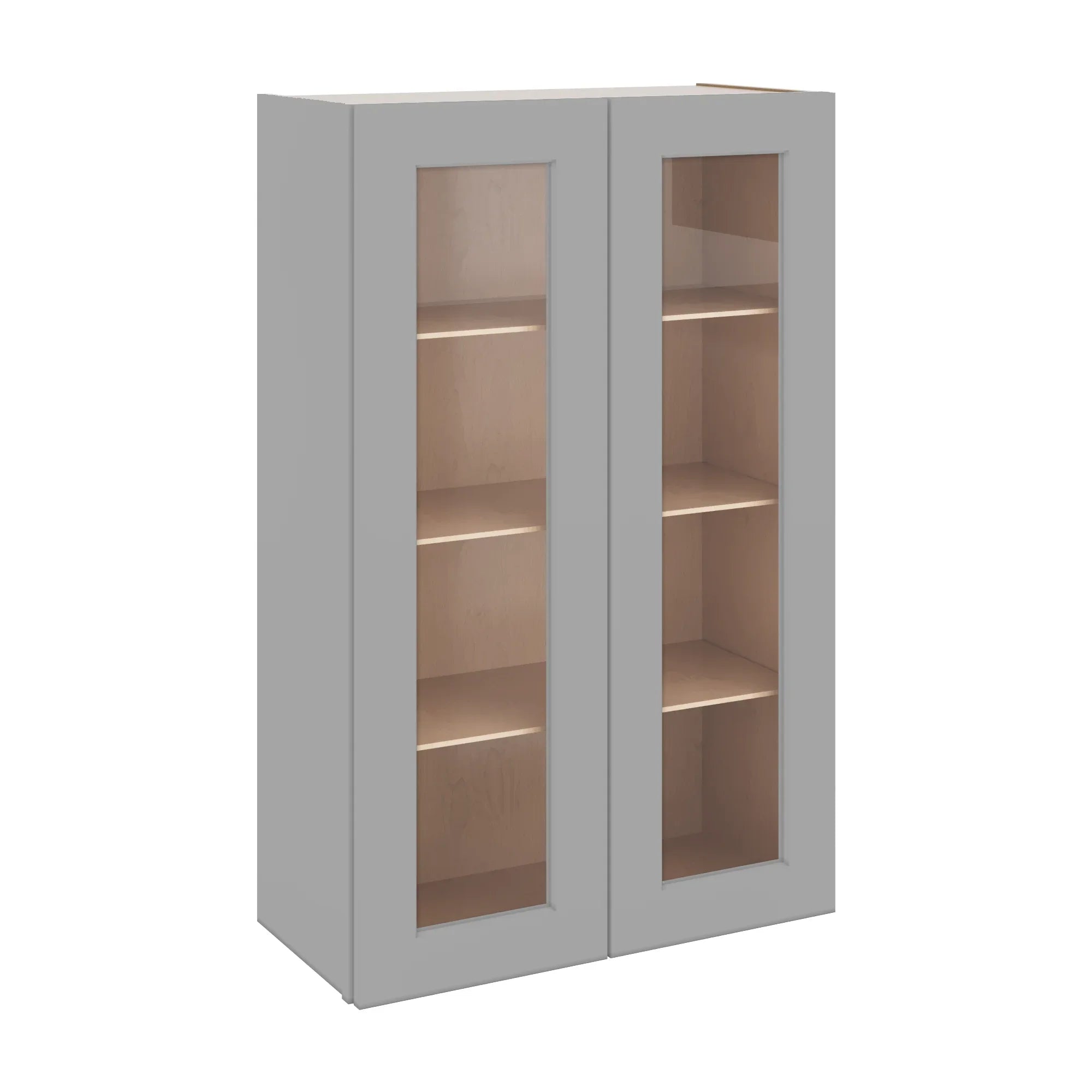 J&K Castle Grey S5 Wall Glass Cabinet - 27" W x 42" H (No Glass Insert)