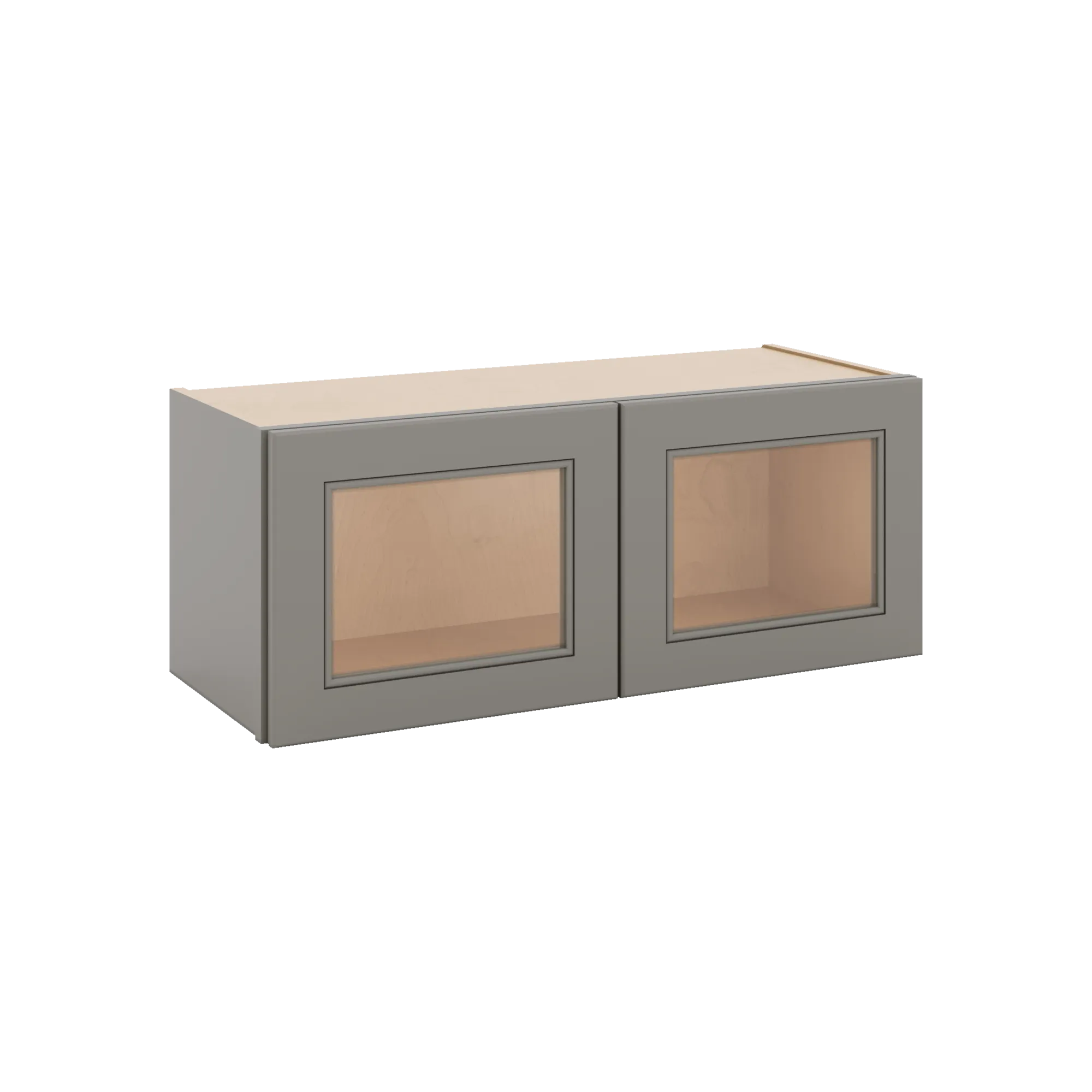J&K Greige K3 Wall Glass Cabinet - 30" W x 12" H (No Glass Insert)