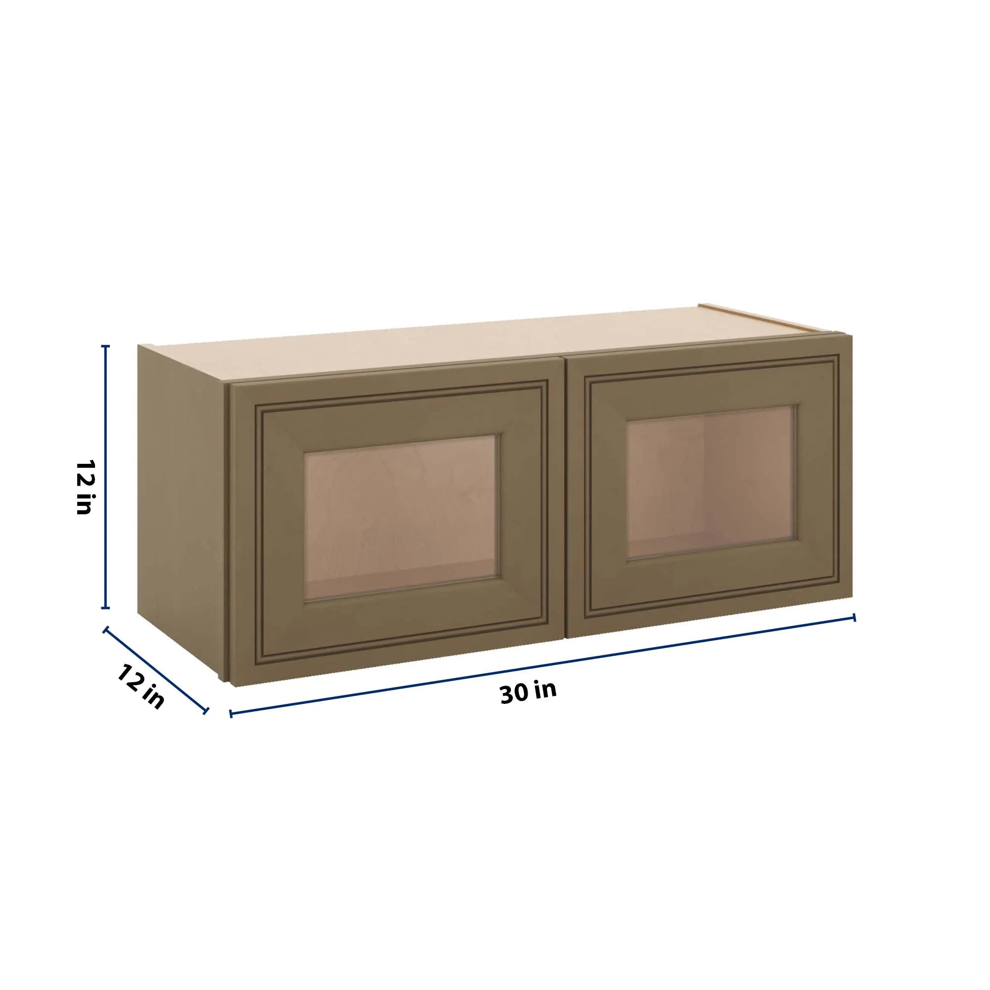 J&K Hazel H8 Wall Glass Cabinet - 30" W x 12" H (No Glass Insert)