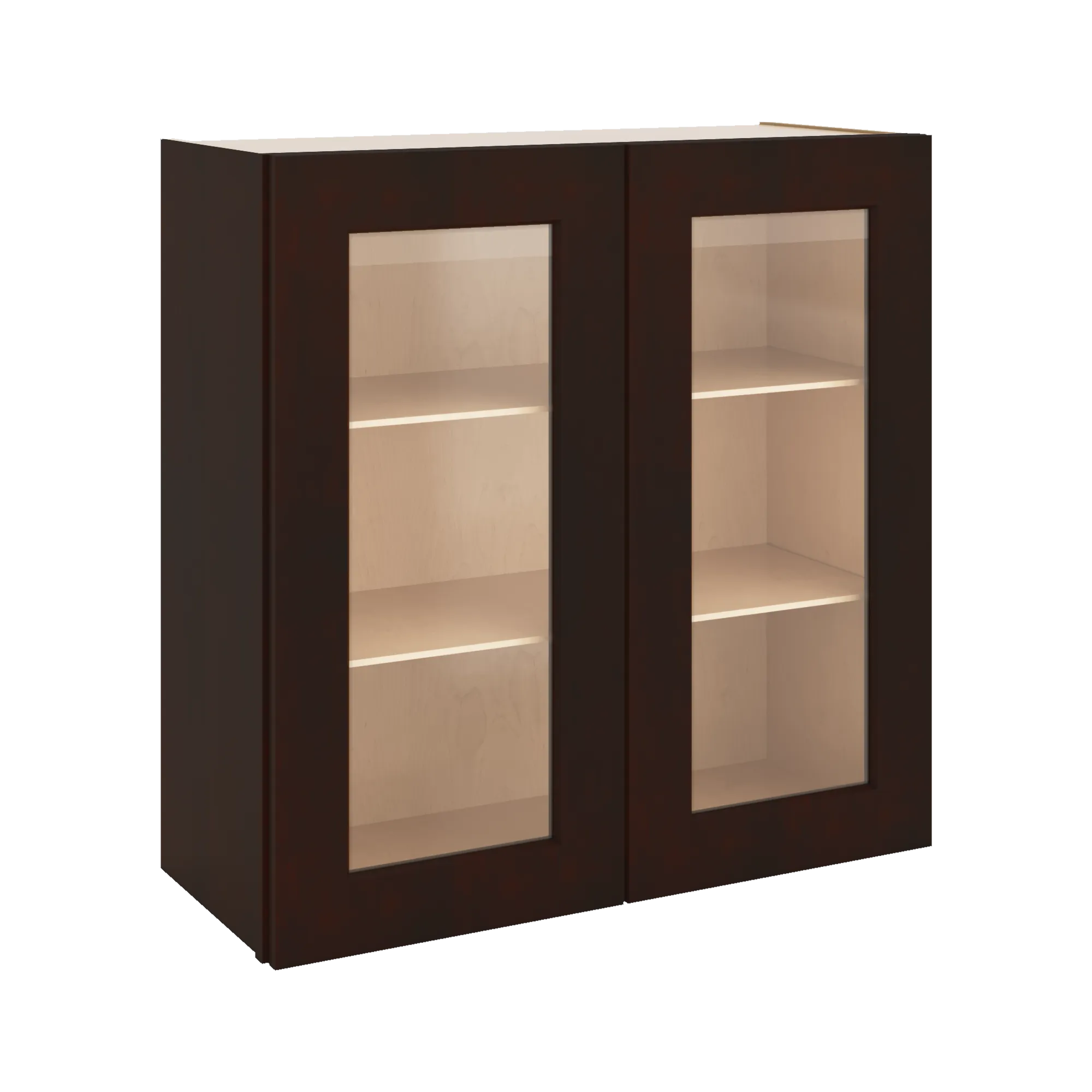J&K Java Coffee S1 Wall Glass Cabinet - 30" W x 30" H (No Glass Insert)