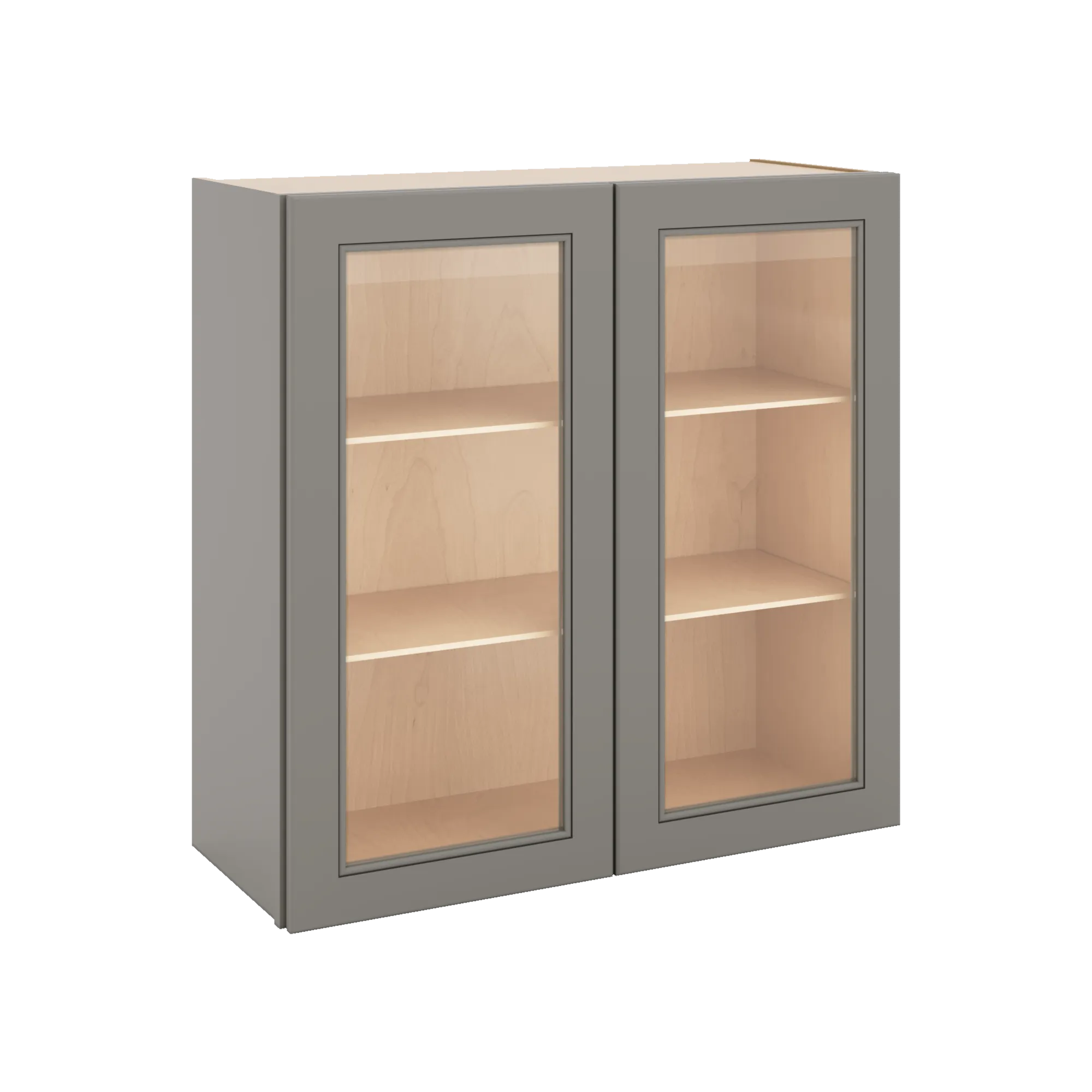 J&K Greige K3 Wall Glass Cabinet - 30" W x 30" H (No Glass Insert)