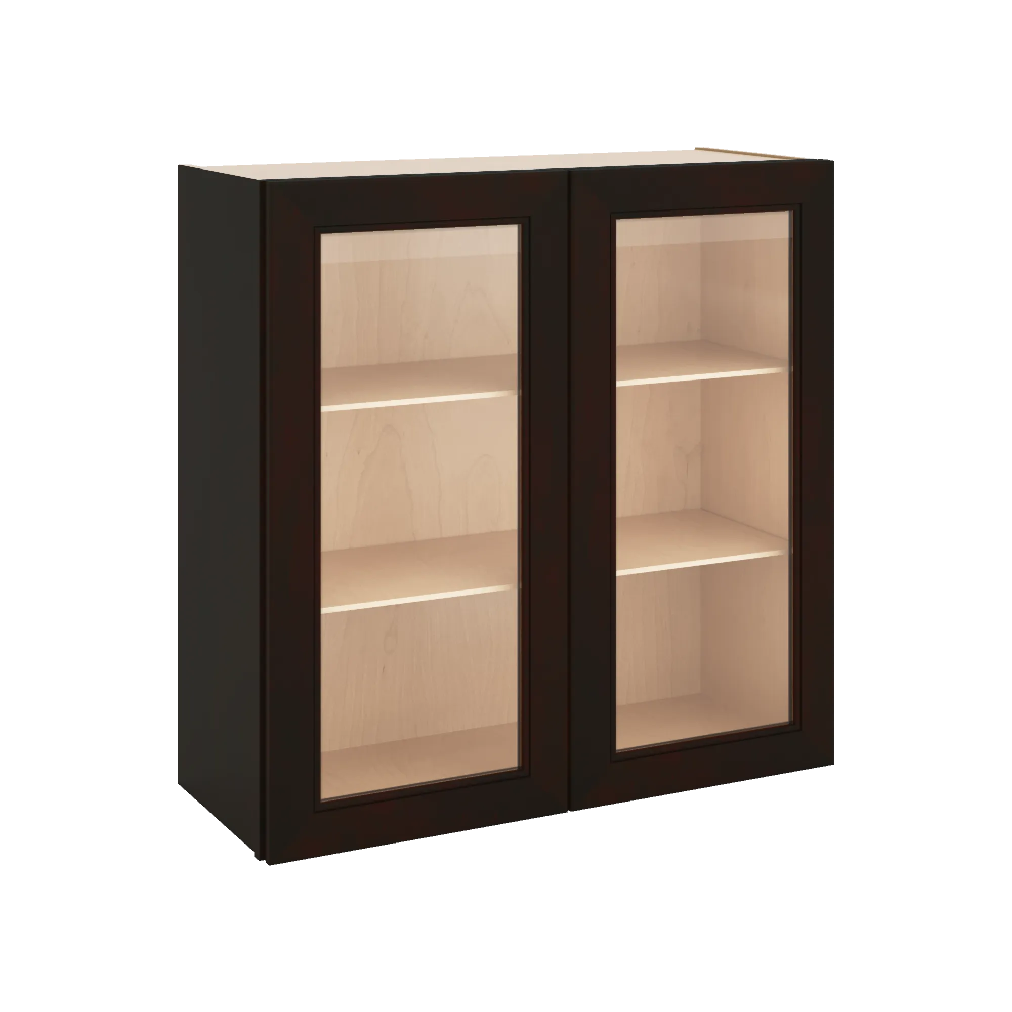 J&K Espresso K8 Wall Glass Cabinet - 30" W x 30" H (No Glass Insert)