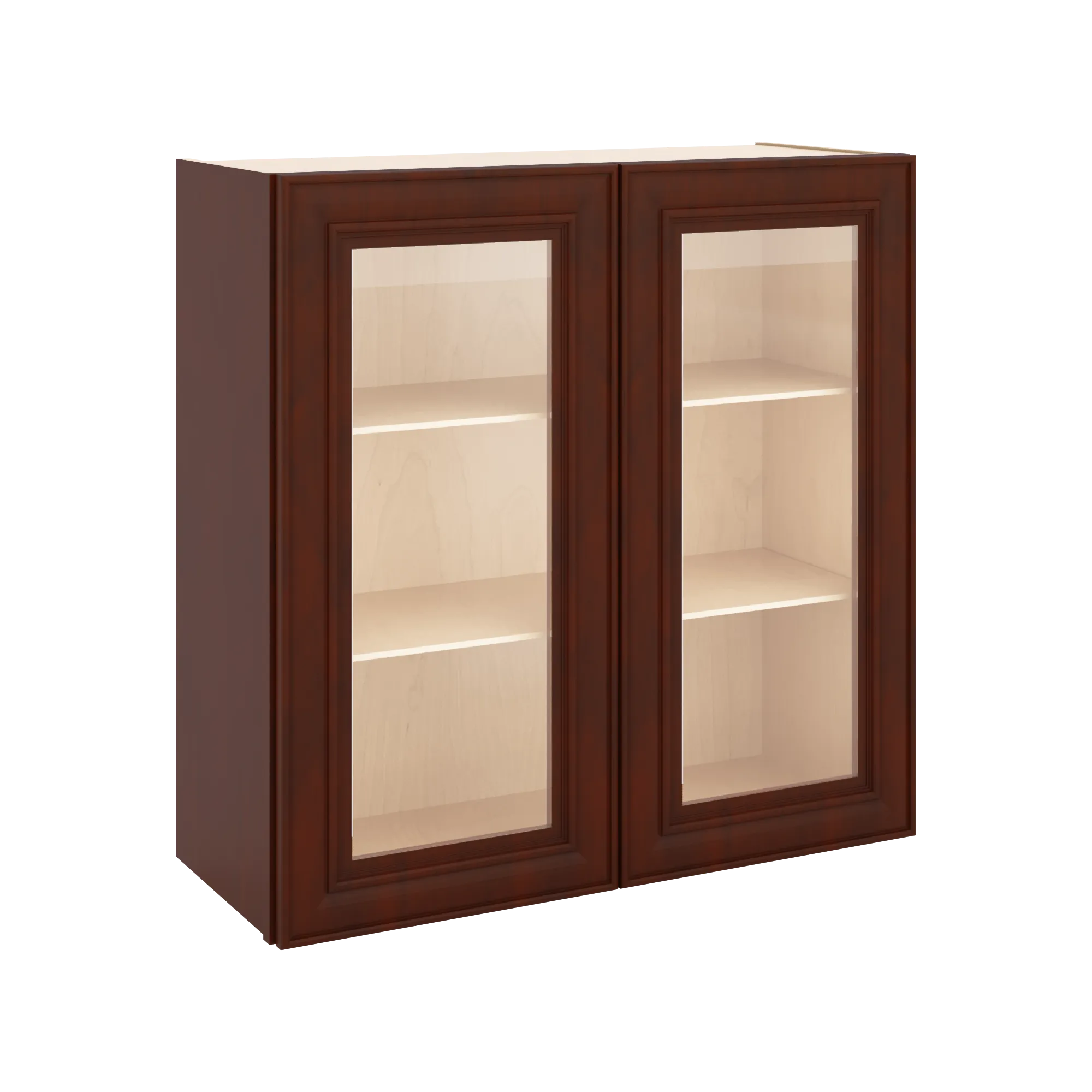 J&K Mahogany J5 Wall Glass Cabinet - 30" W x 30" H (No Glass Insert)