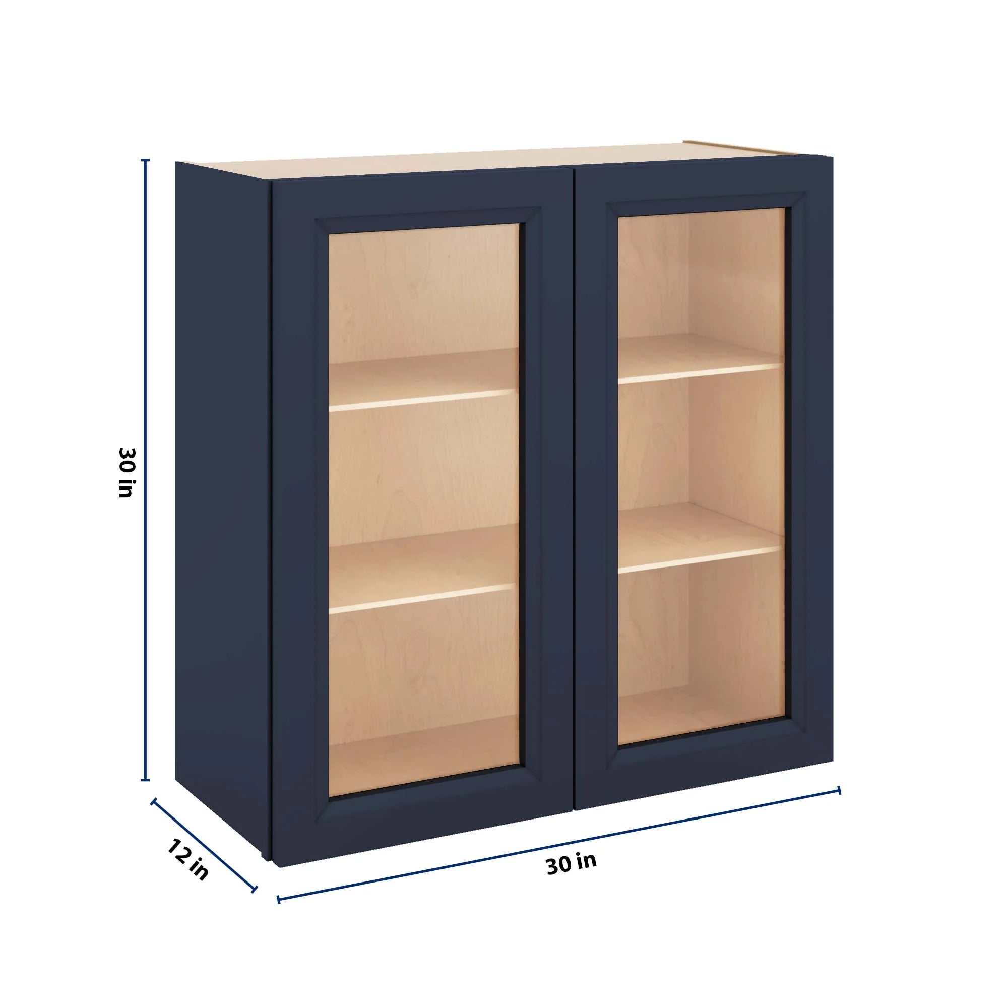 J&K Naval B7 Wall Glass Cabinet - 30" W x 30" H (No Glass Insert)