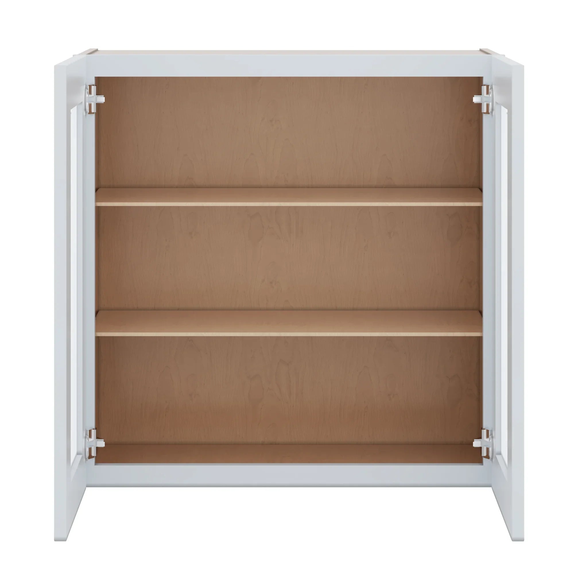 J&K White Shaker S8 Wall Glass Cabinet   30" W x 30" H (No Glass Insert)