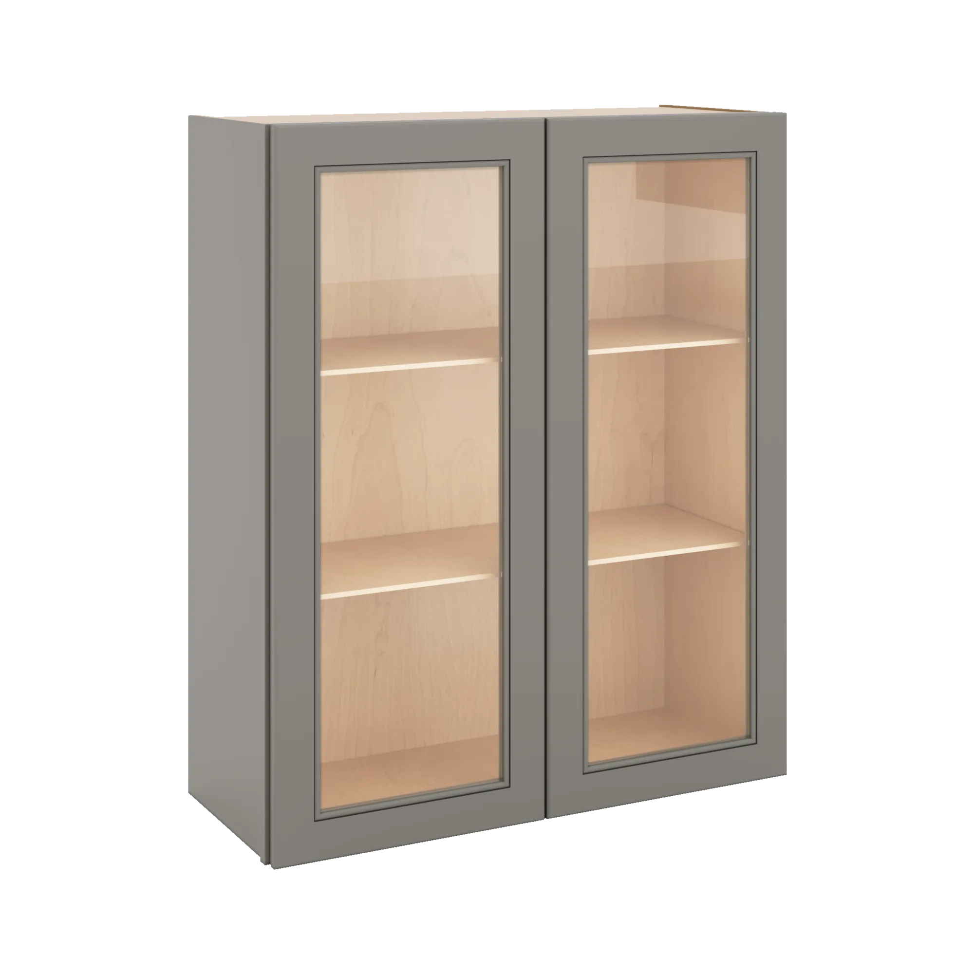 J&K Greige K3 Wall Glass Cabinet - 30" W x 36" H (No Glass Insert)