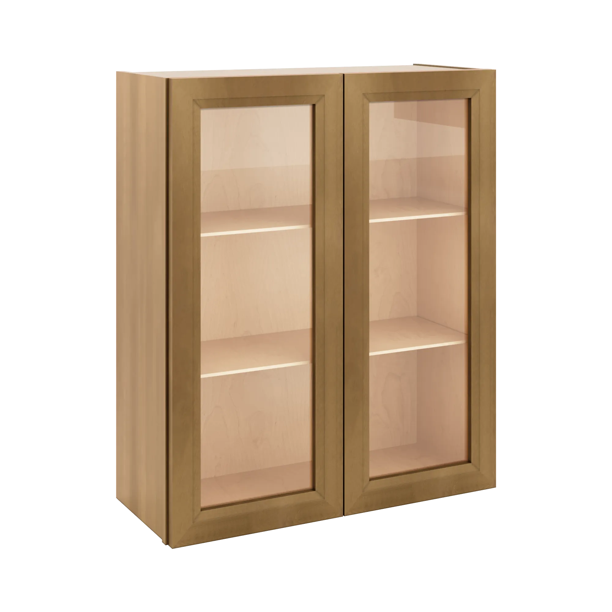 J&K Butterscotch B8 Wall Glass Cabinet - 30" W x 36" H (No Glass Insert)