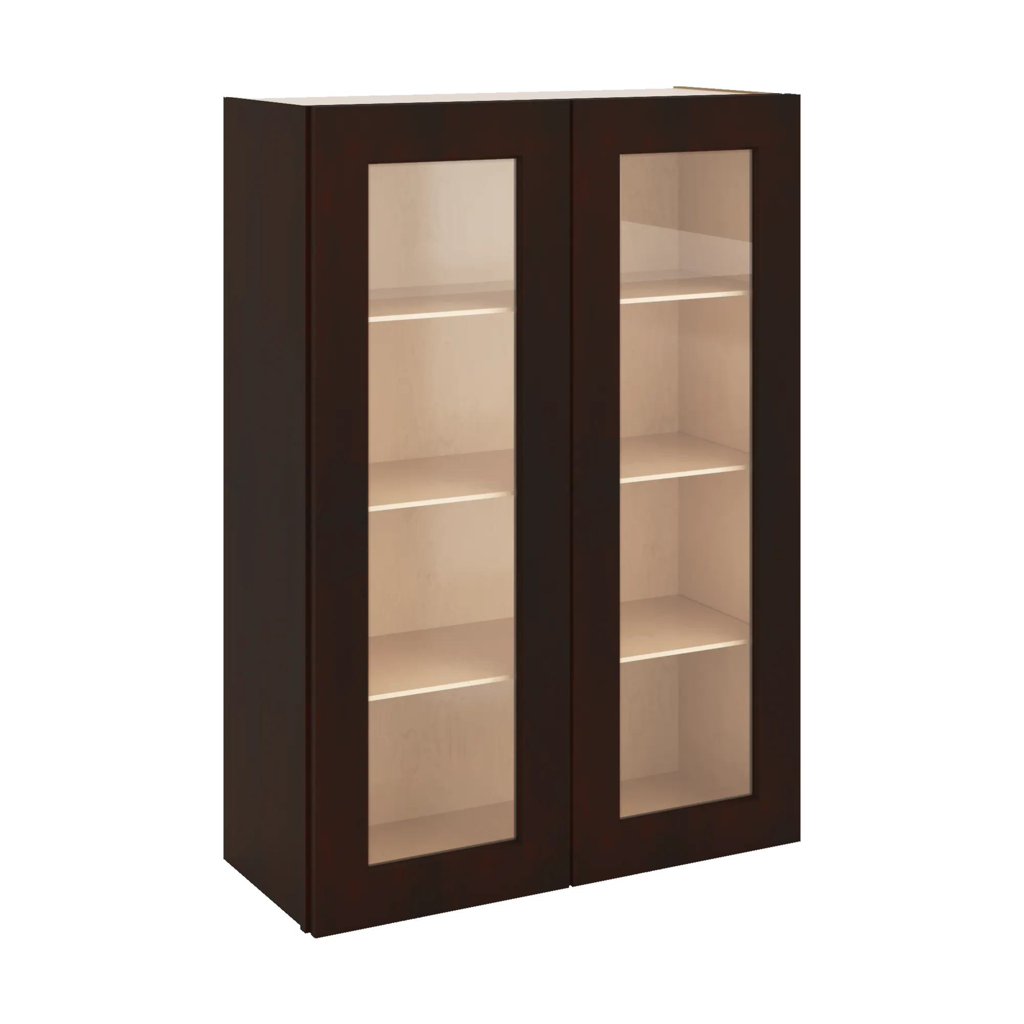 J&K Java Coffee S1 Wall Glass Cabinet - 30" W x 42" H (No Glass Insert)