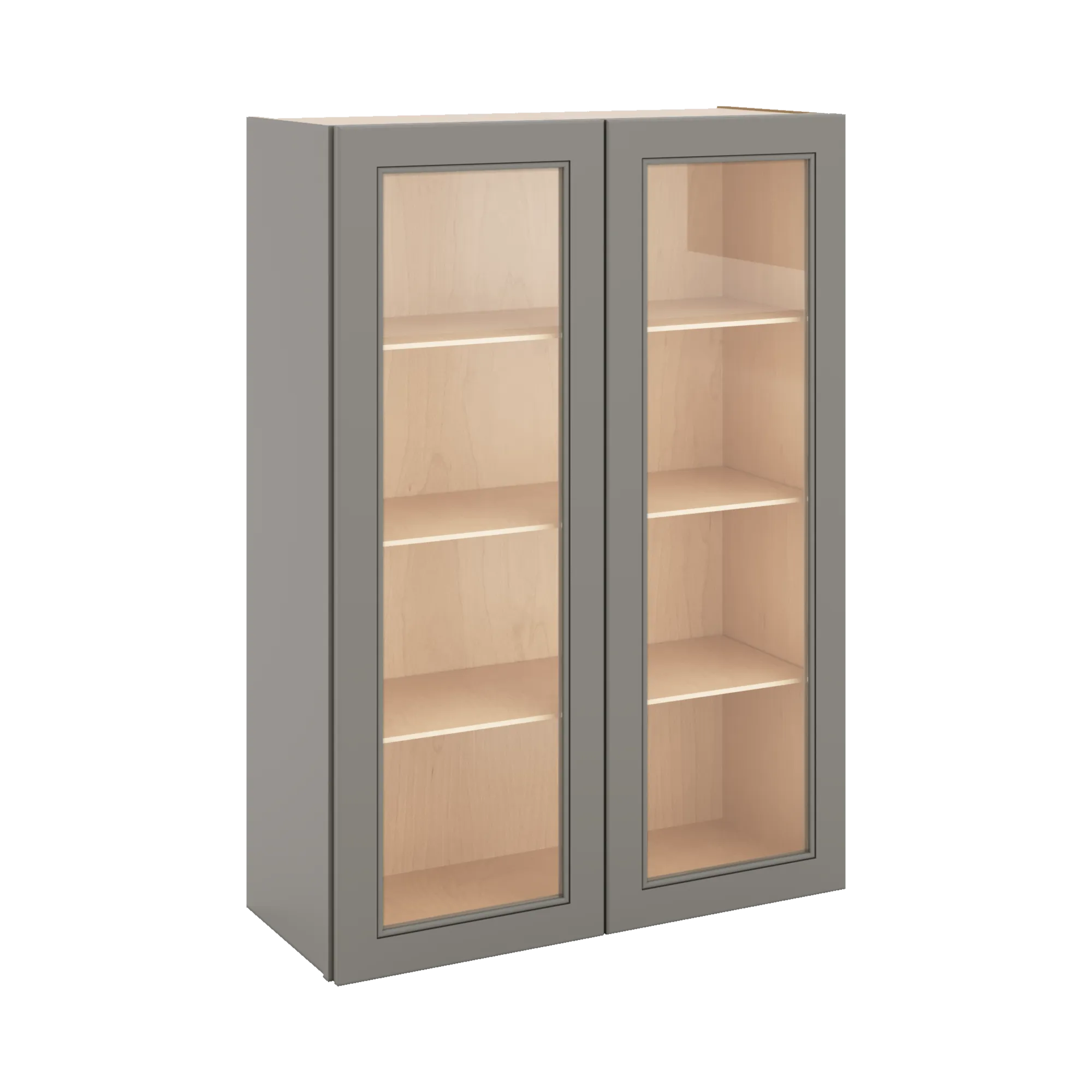 J&K Greige K3 Wall Glass Cabinet - 30" W x 42" H (No Glass Insert)