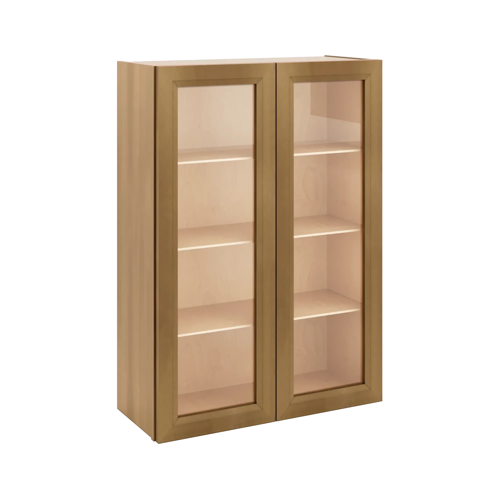 J&K Butterscotch B8 Wall Glass Cabinet - 30" W x 42" H (No Glass Insert)