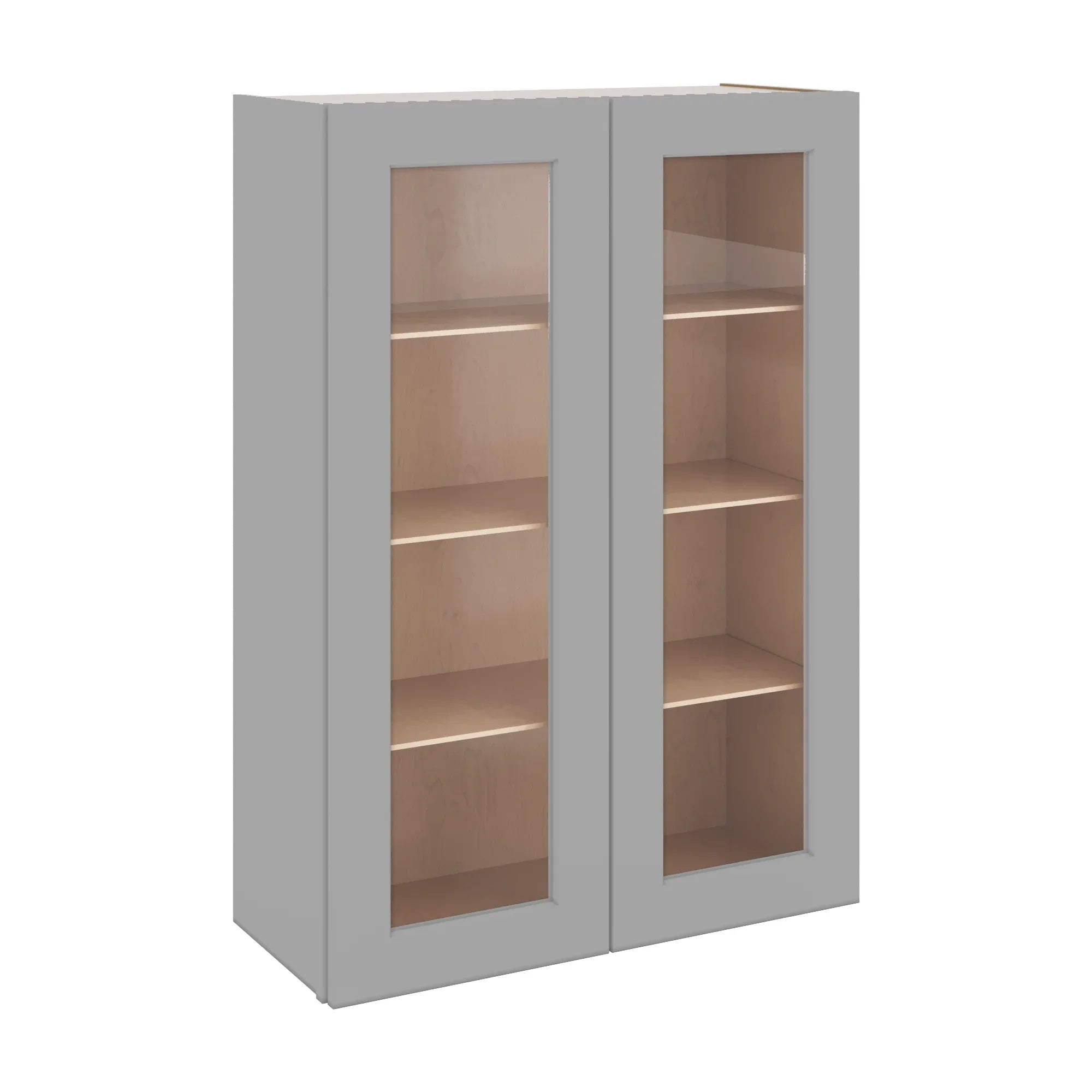 J&K Castle Grey S5 Wall Glass Cabinet - 30" W x 42" H (No Glass Insert)