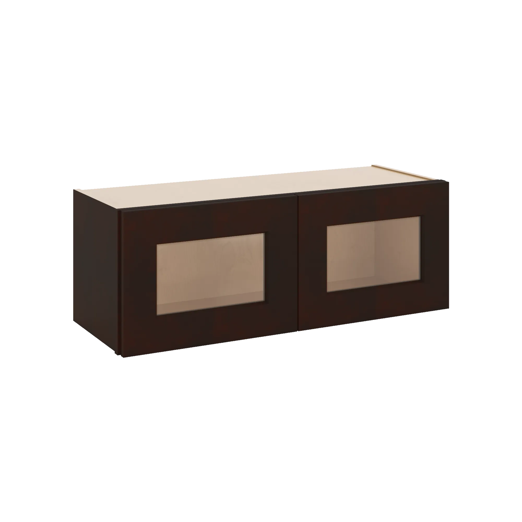 J&K Java Coffee S1 Wall Glass Cabinet - 33" W x 12" H (No Glass Insert)