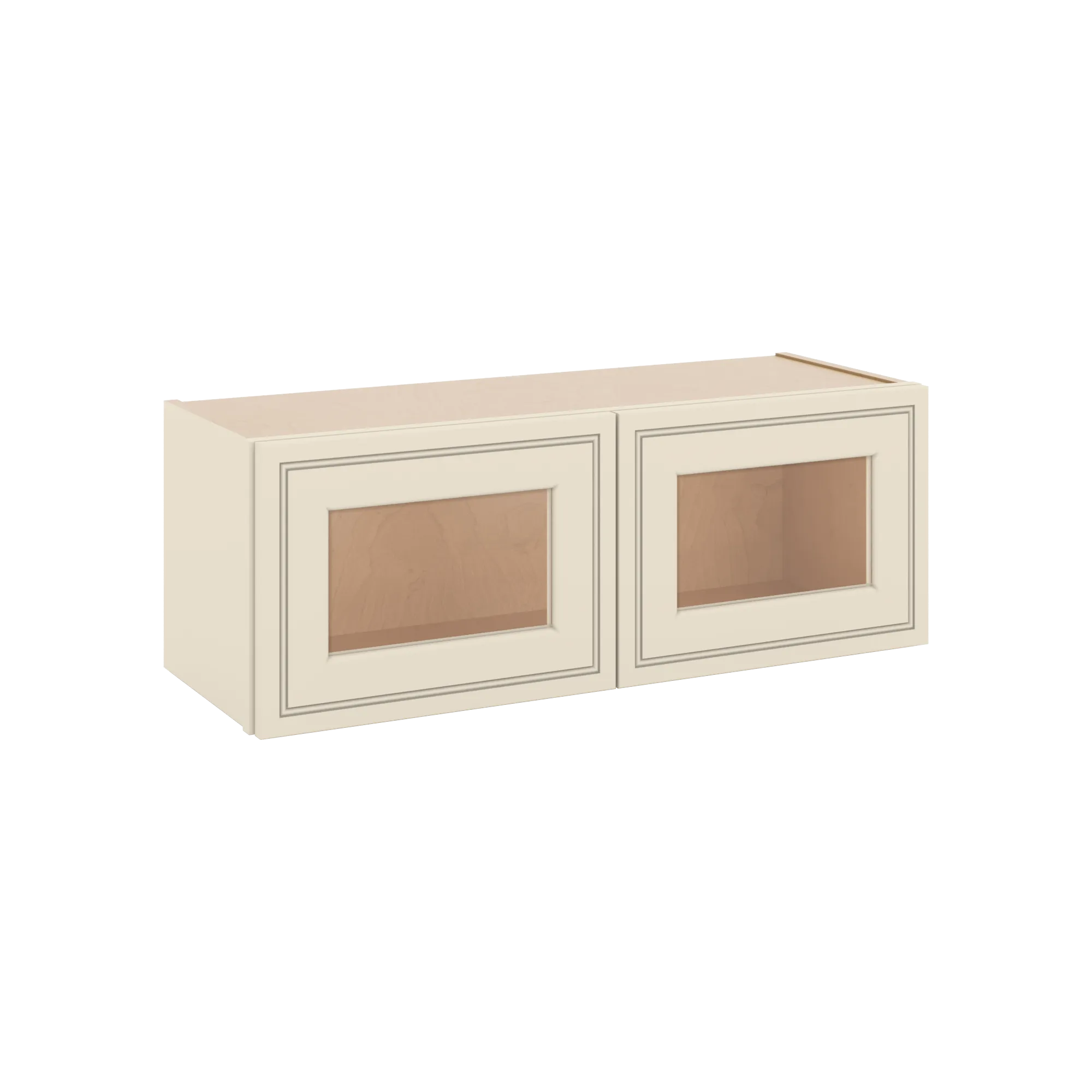 J&K Pearl Glazed H9 Wall Glass Cabinet - 33" W x 12" H (No Glass Insert)