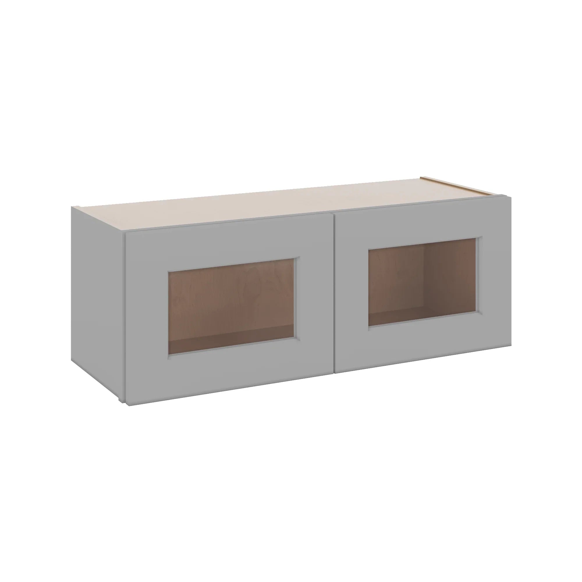 J&K Castle Grey S5 Wall Glass Cabinet - 33" W x 12" H (No Glass Insert)