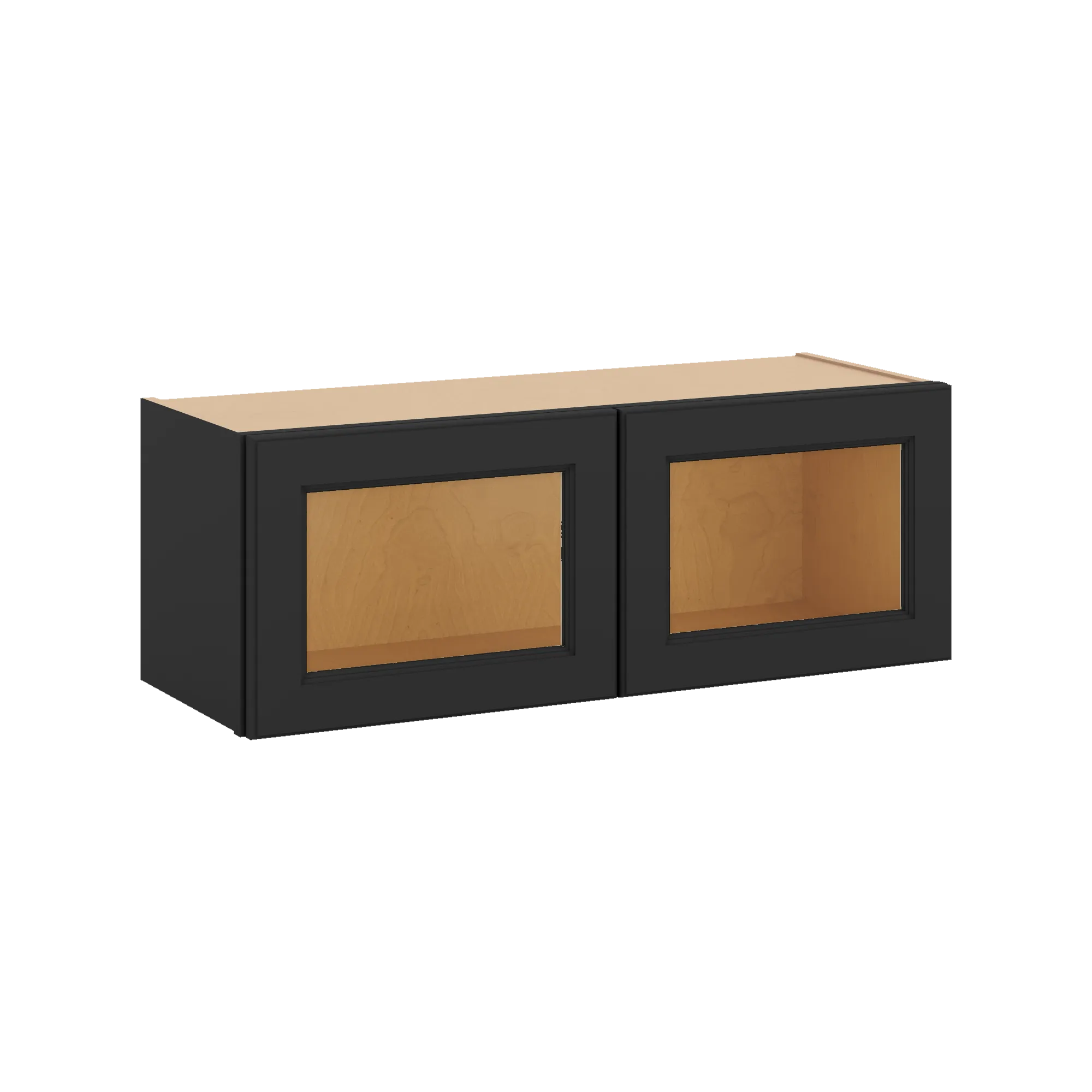 J&K Charcoal E2 Wall Glass Cabinet - 33" W x 12" H (No Glass Insert)