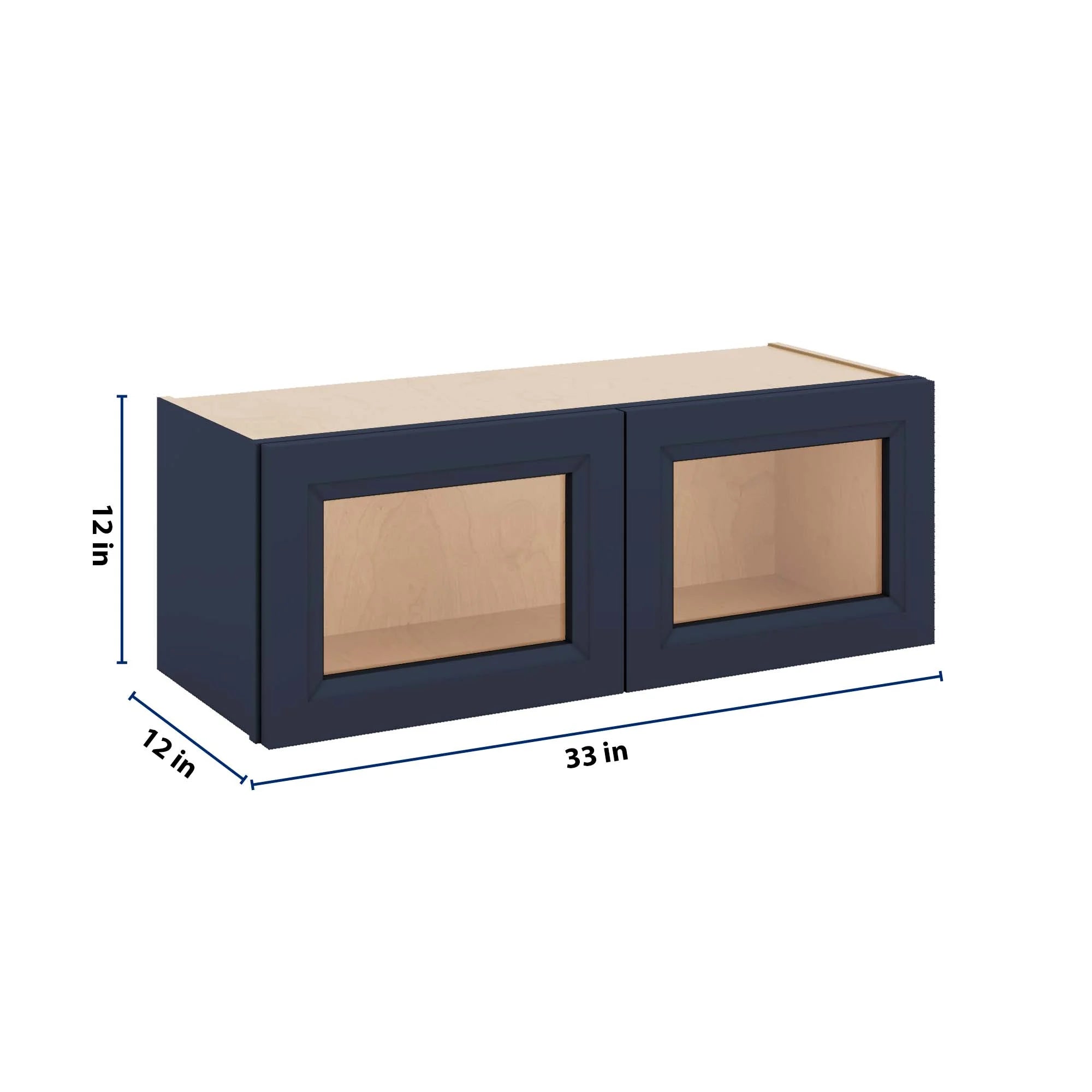 J&K Naval B7 Wall Glass Cabinet - 33" W x 12" H (No Glass Insert)