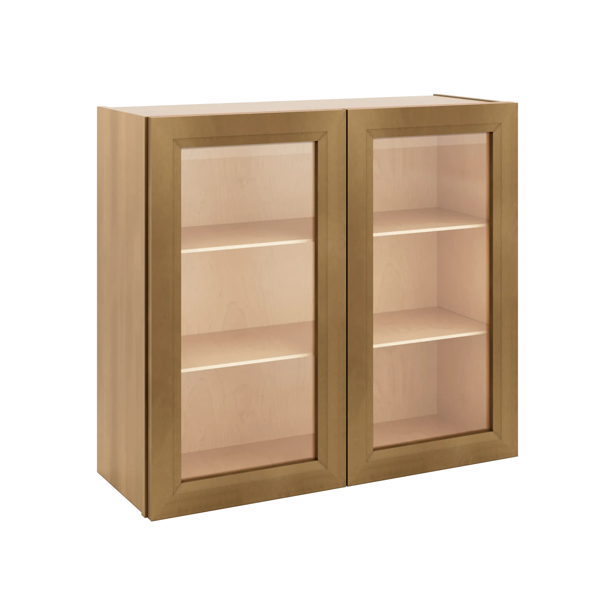 J&K Butterscotch B8 Wall Glass Cabinet - 33" W x 30" H (No Glass Insert)