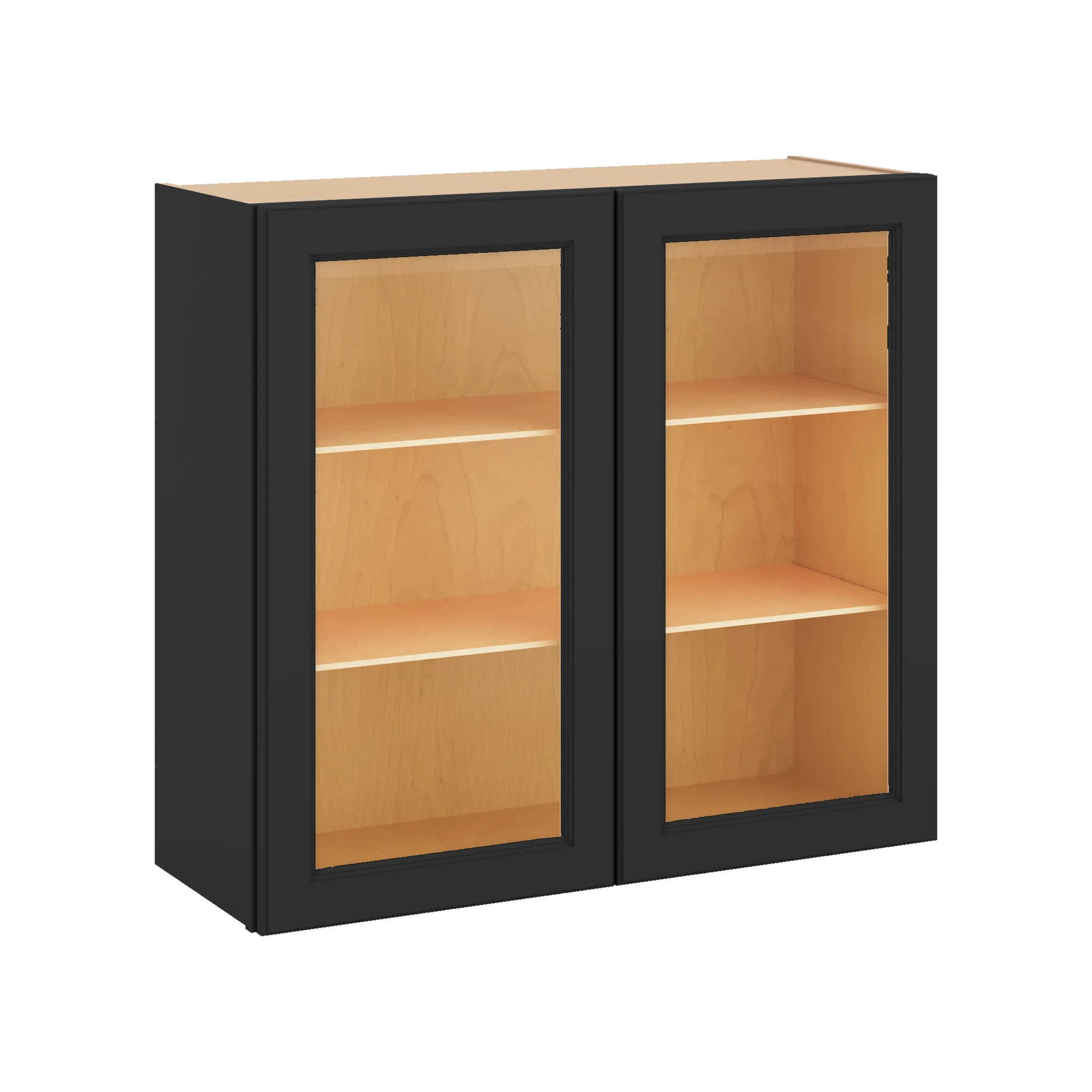 J&K Charcoal E2 Wall Glass Cabinet - 33" W x 30" H (No Glass Insert)