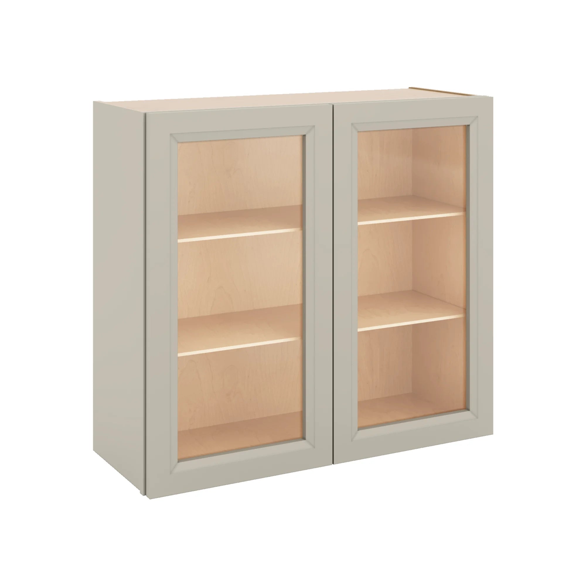 J&K Pebble B6 Wall Glass Cabinet - 33" W x 30" H (No Glass Insert)