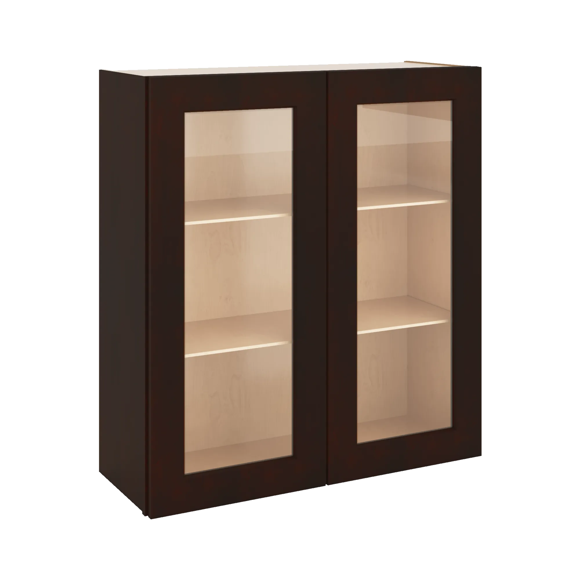 J&K Java Coffee S1 Wall Glass Cabinet - 33" W x 36" H (No Glass Insert)