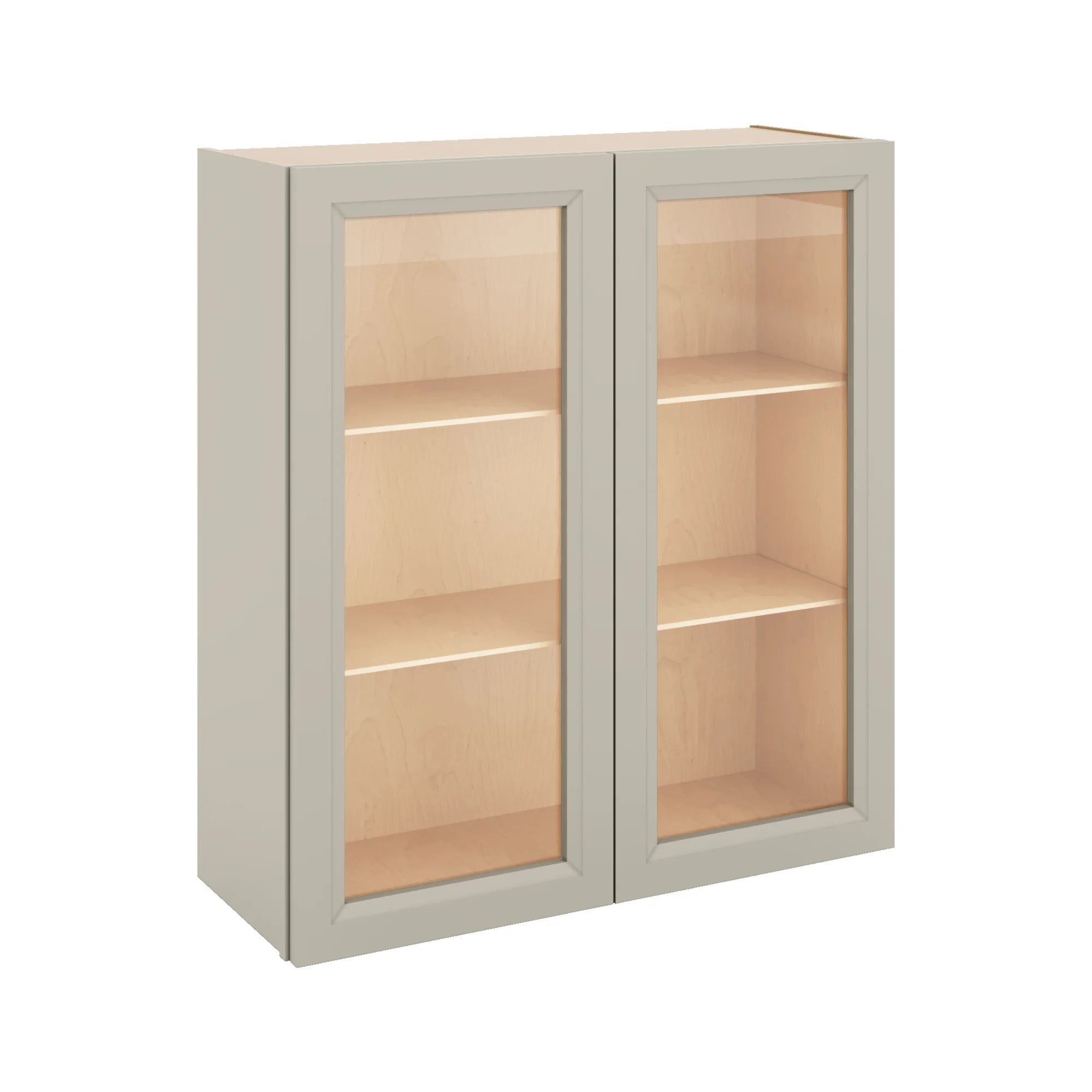 J&K Pebble B6 Wall Glass Cabinet - 33" W x 36" H (No Glass Insert)