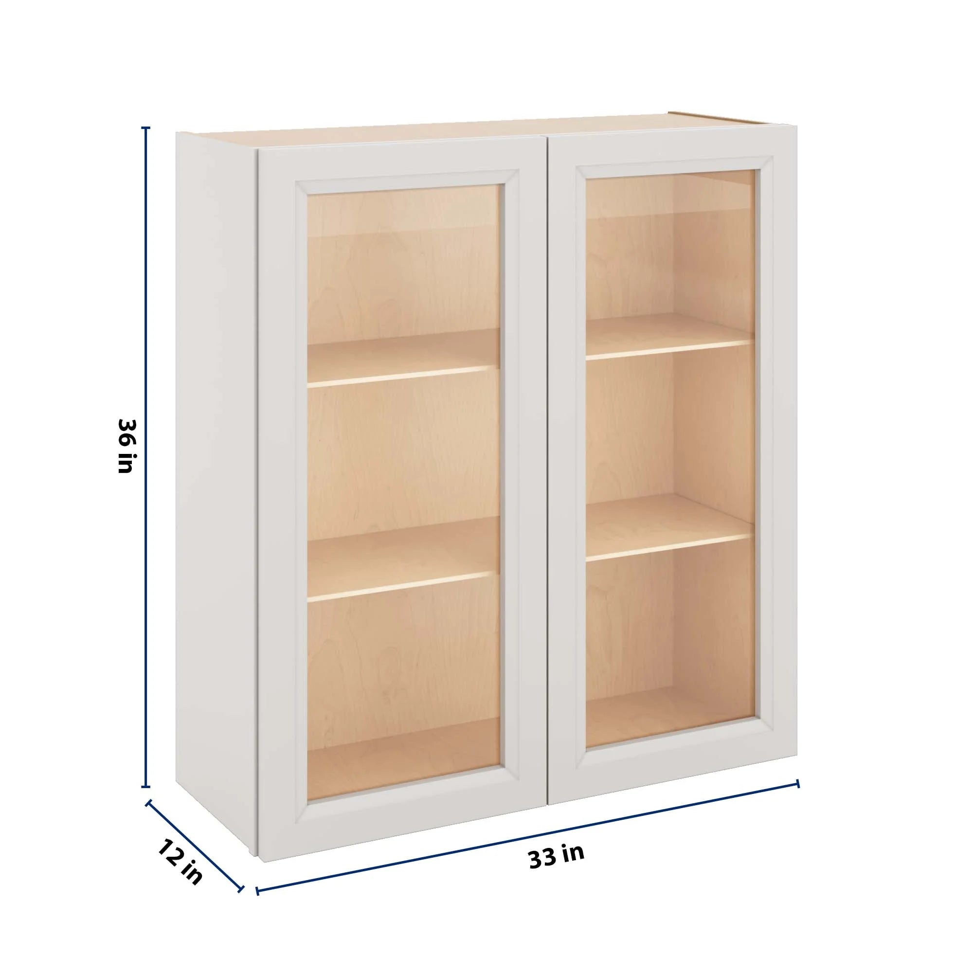 J&K Pure B5 Wall Glass Cabinet - 33" W x 36" H (No Glass Insert)
