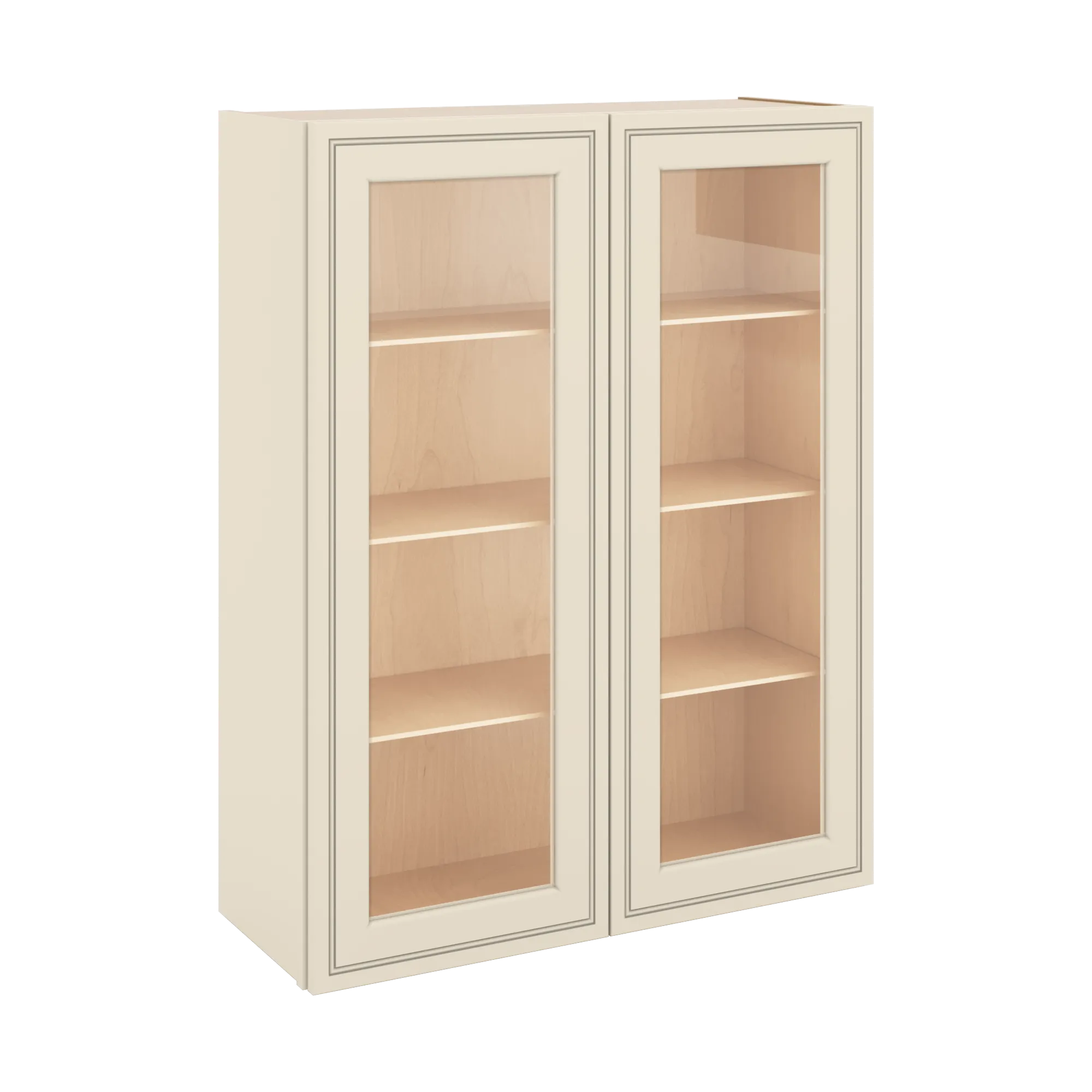 J&K Pearl Glazed H9 Wall Glass Cabinet - 33" W x 42" H (No Glass Insert)