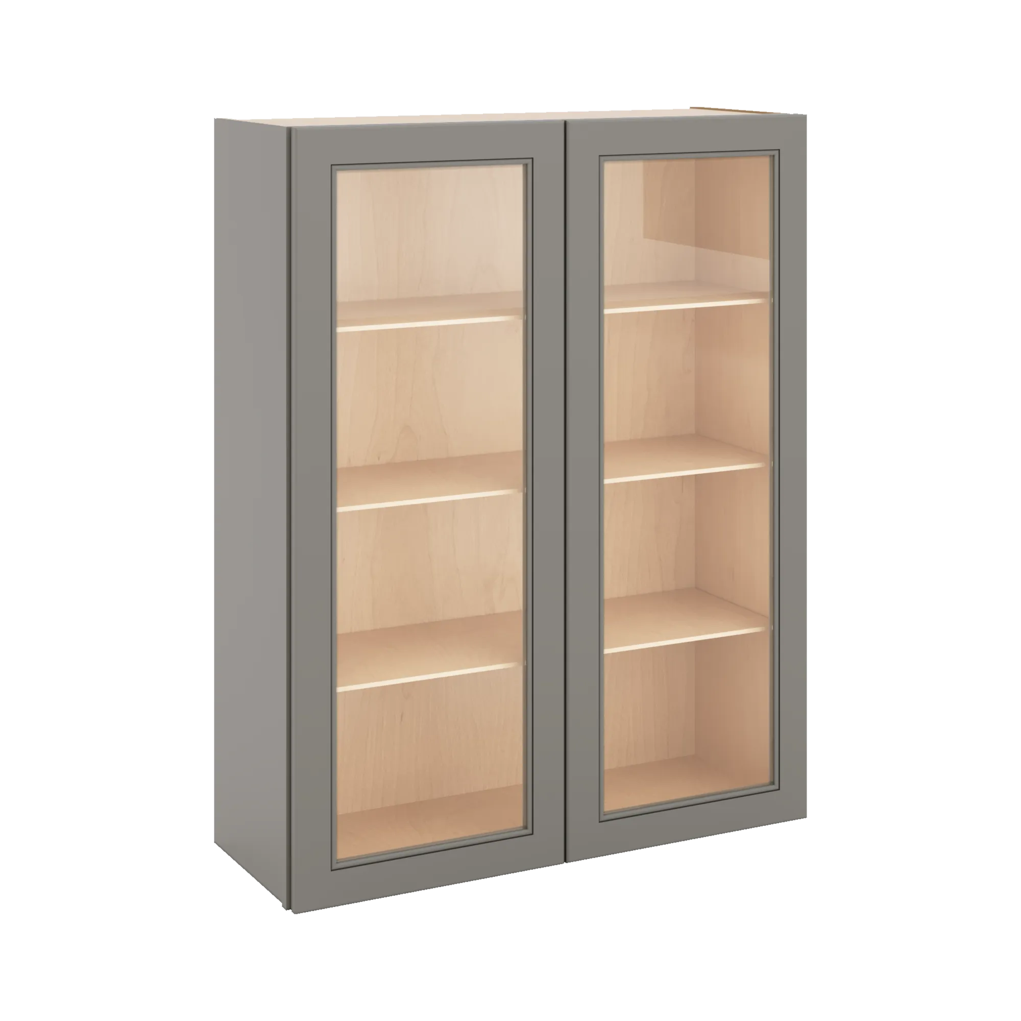 J&K Greige K3 Wall Glass Cabinet - 33" W x 42" H (No Glass Insert)