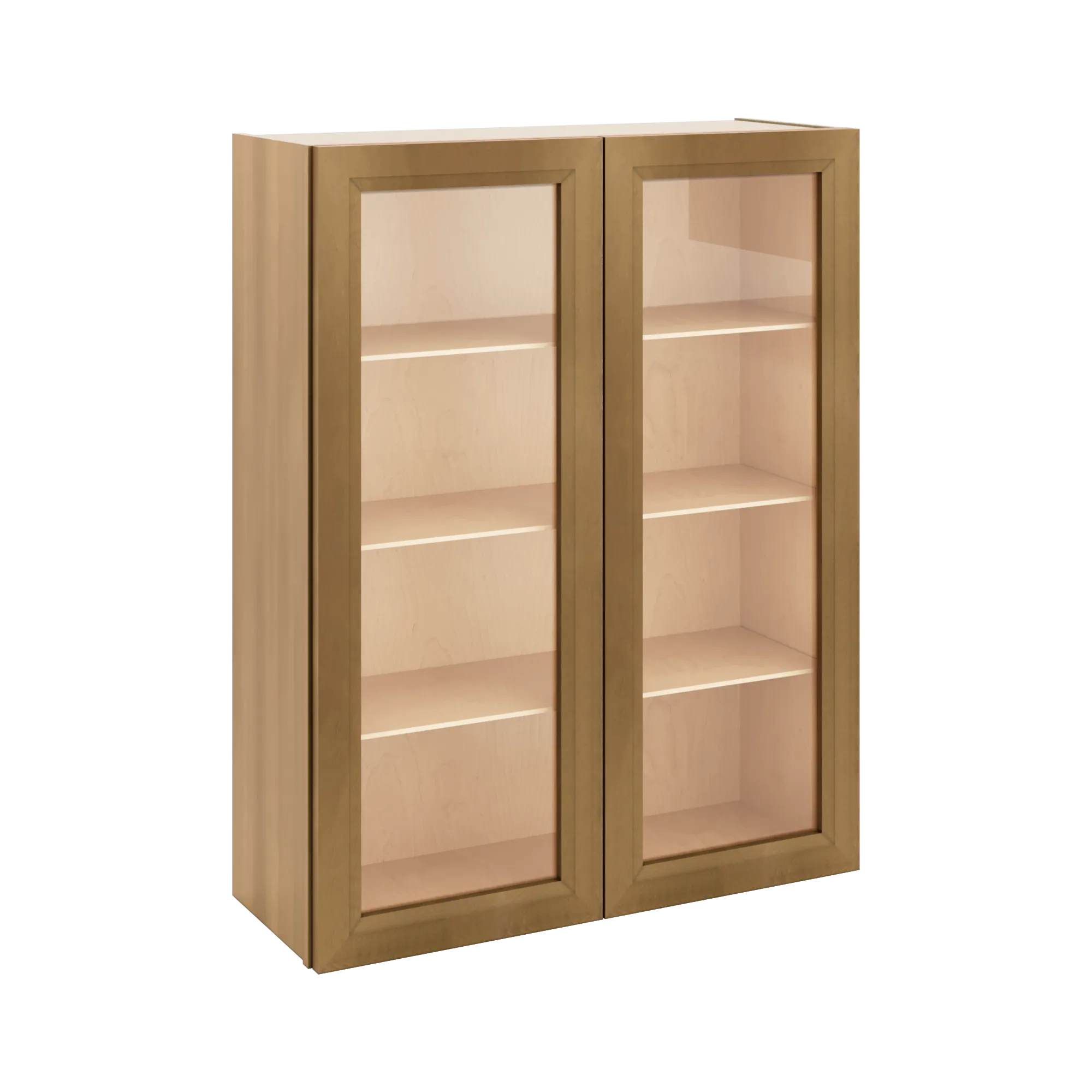 J&K Butterscotch B8 Wall Glass Cabinet - 33" W x 42" H (No Glass Insert)