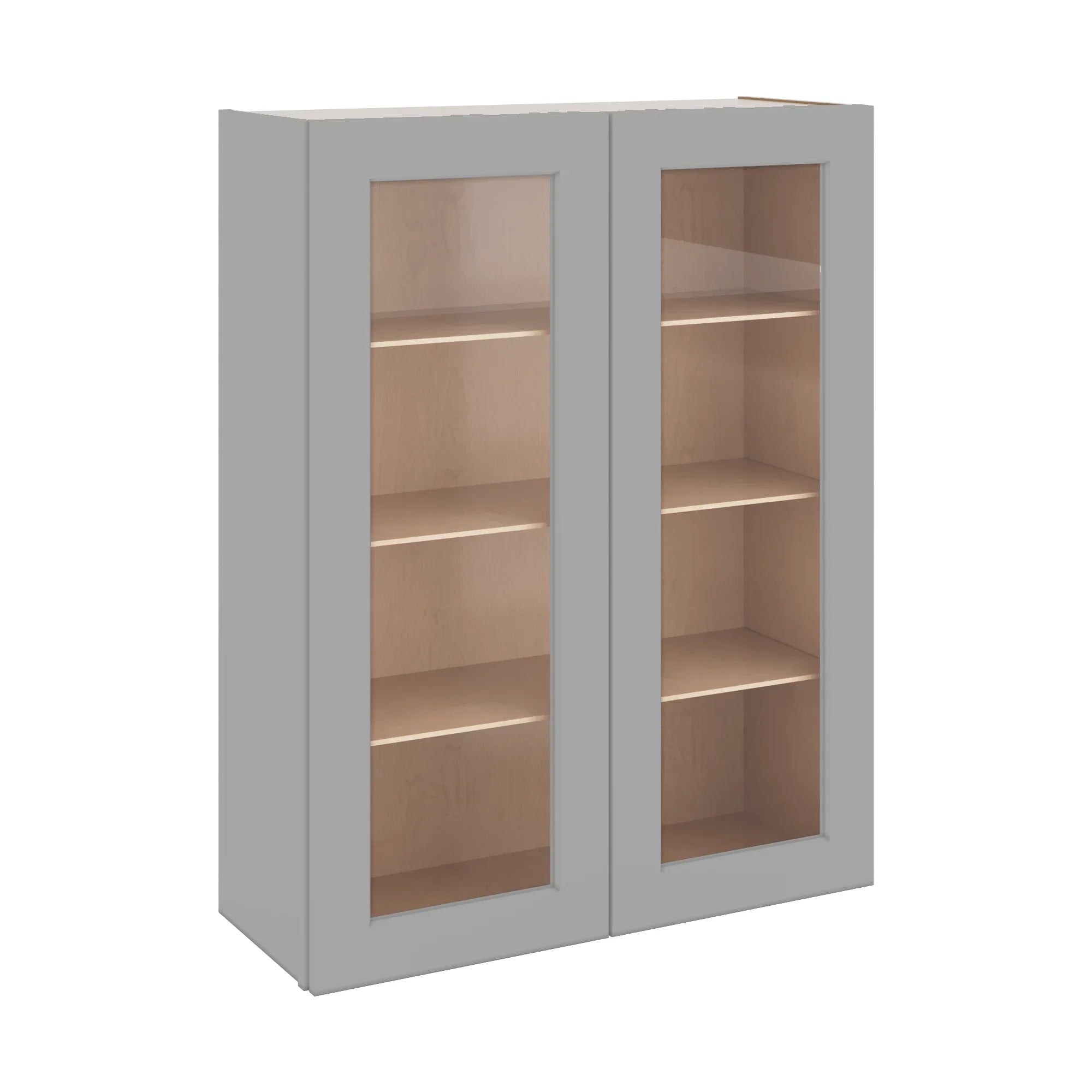 J&K Castle Grey S5 Wall Glass Cabinet - 33" W x 42" H (No Glass Insert)