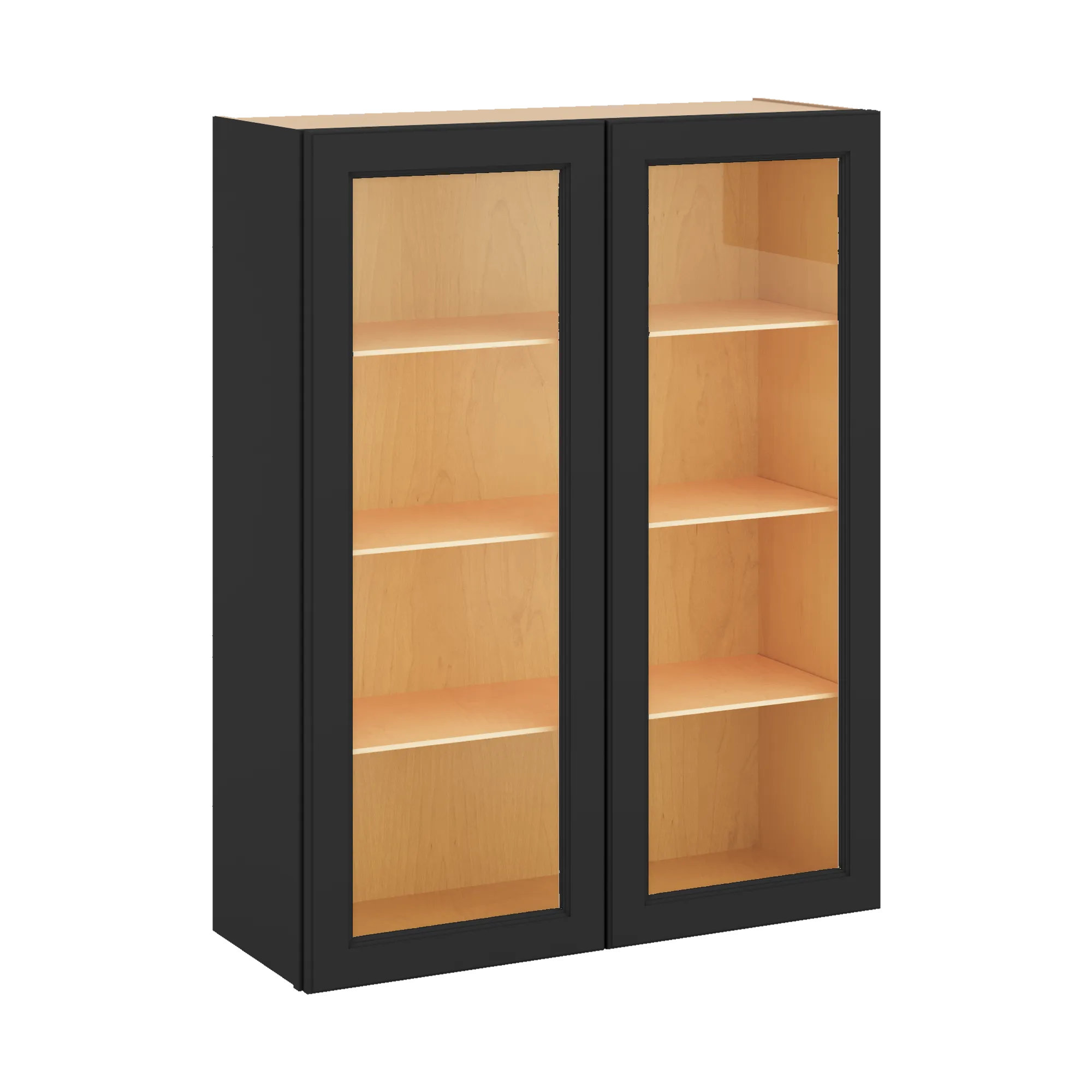 J&K Charcoal E2 Wall Glass Cabinet - 33" W x 42" H (No Glass Insert)